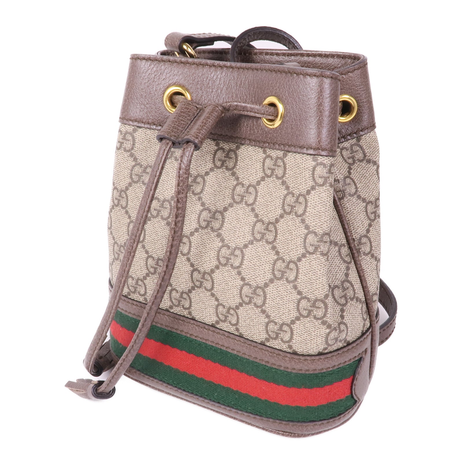 GUCCI 塗層帆布Ophidia Mini Bucket金扣肩背袋