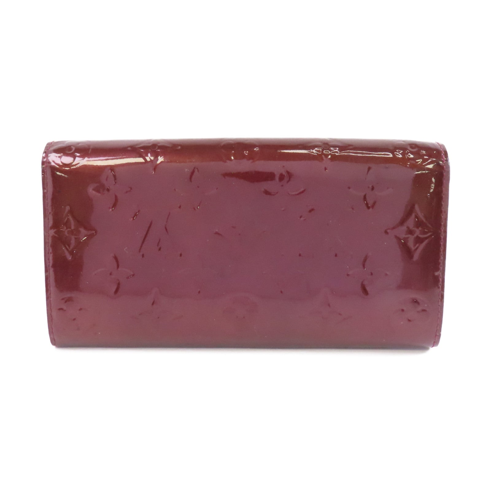 LOUIS VUITTON 【激減優惠】Vernis Portefeuille Sarah金扣長錢包酒紅色