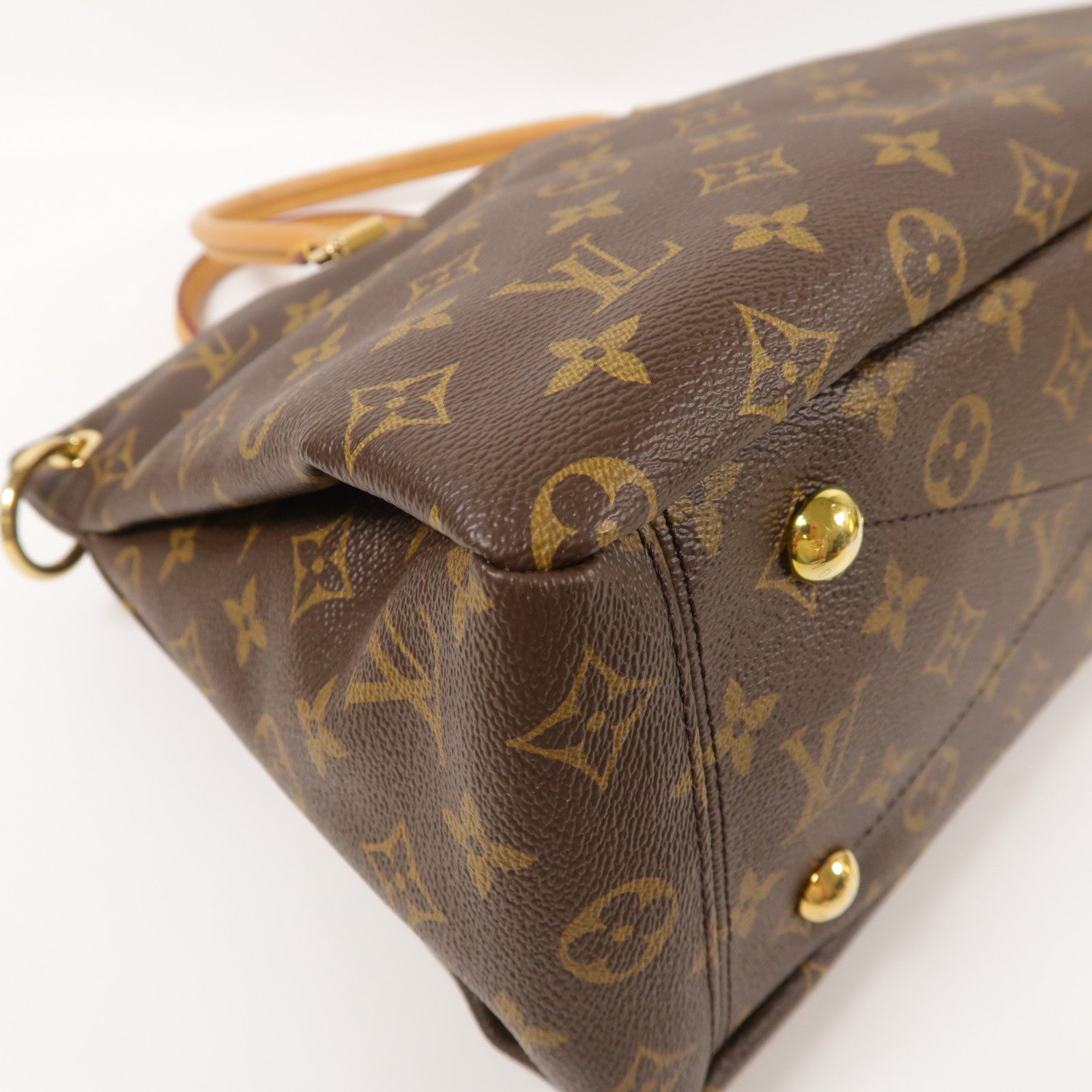 LOUIS VUITTON LV GHW Pallas 2 Way Shoulder Handbag M41175 Monogram Brown/Red