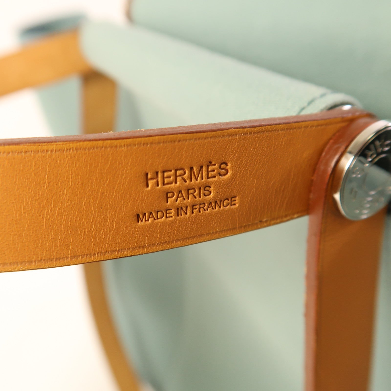 HERMES 帆布Cabag銀扣手挽肩背兩用袋