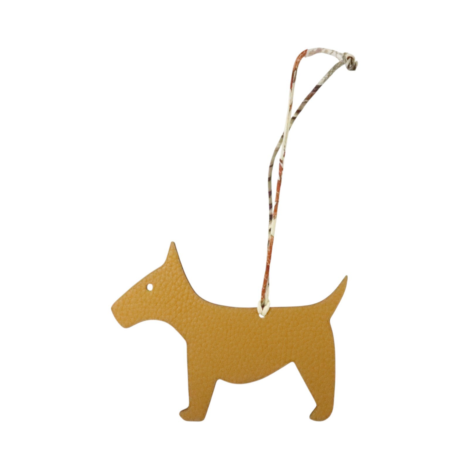 HERMES Clemence皮革Dog Charm掛飾Vert Yucca/Biscuit
