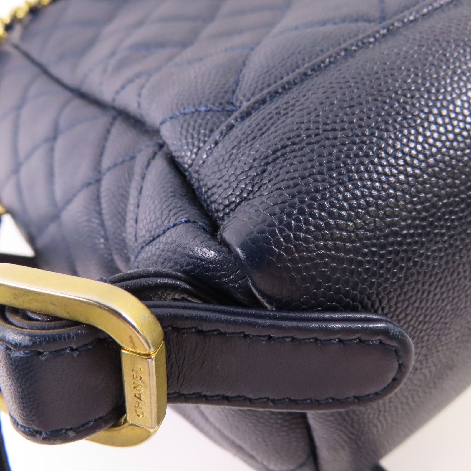 CHANEL 【激減優惠】牛皮皮革Backpack金扣鏈帶背包