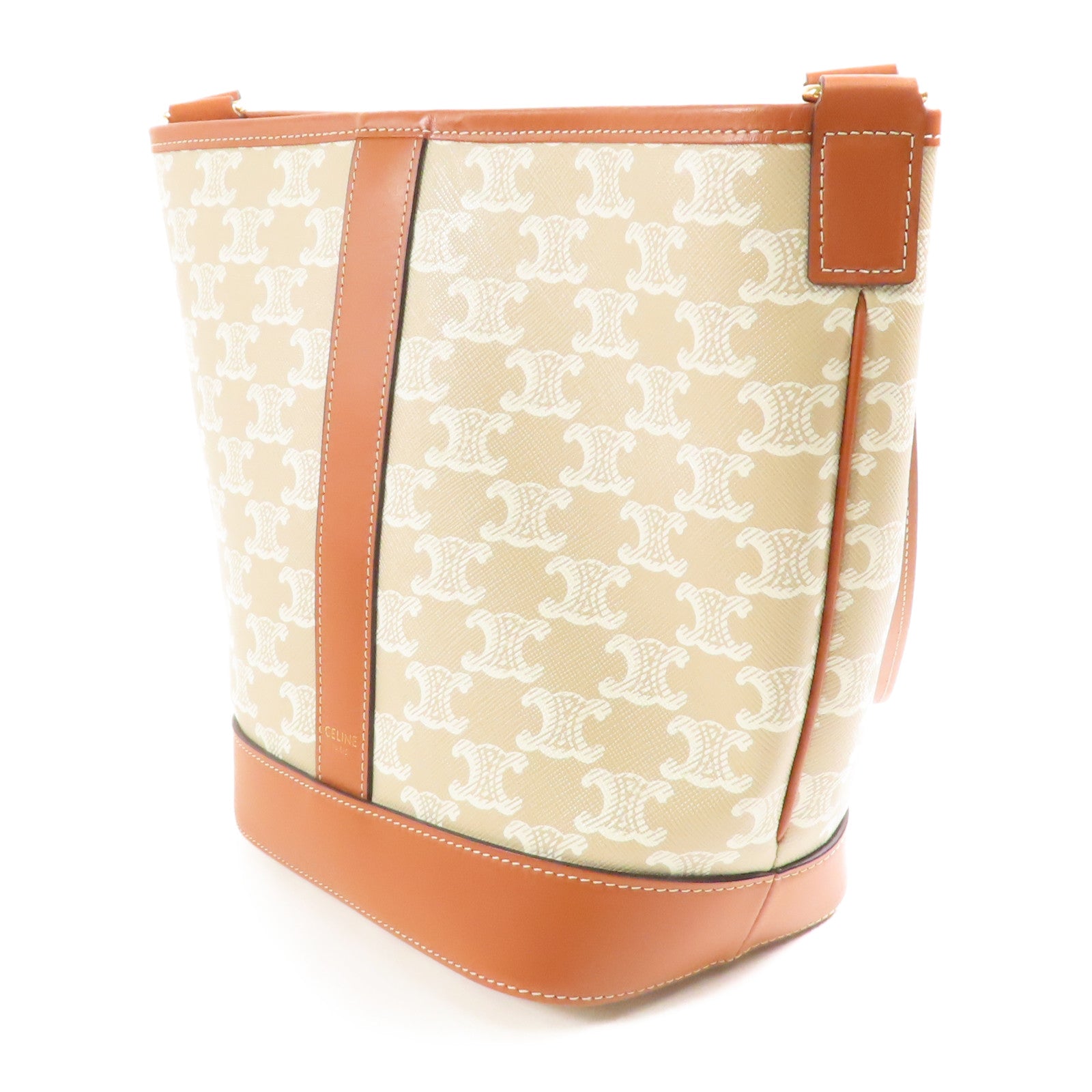 CELINE 塗層帆布Small Bucket金扣肩背袋
