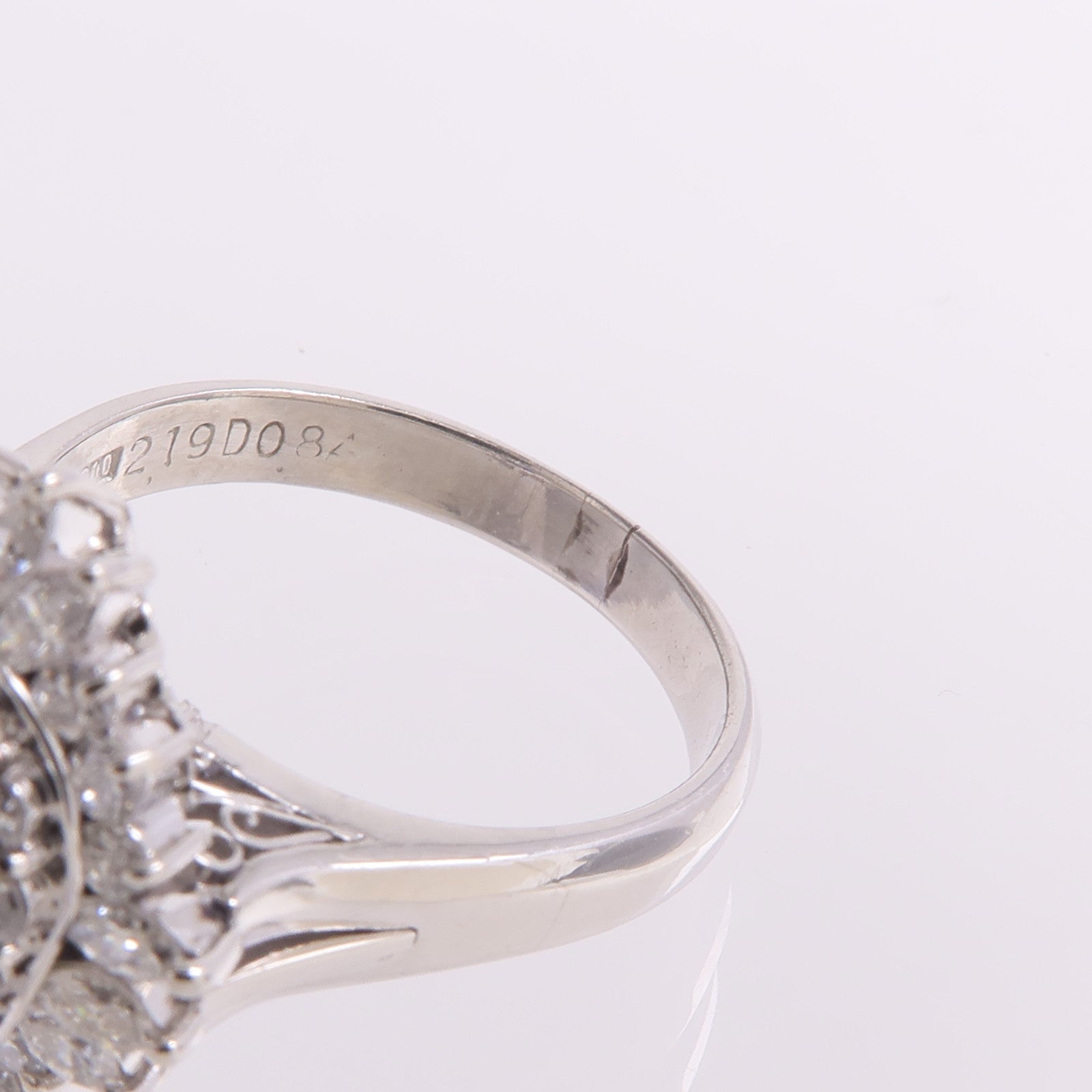 JEWELRY 【激減優惠】PT900鉑金Sapphire Diamond Ring藍寶石/鑽石戒指US#7