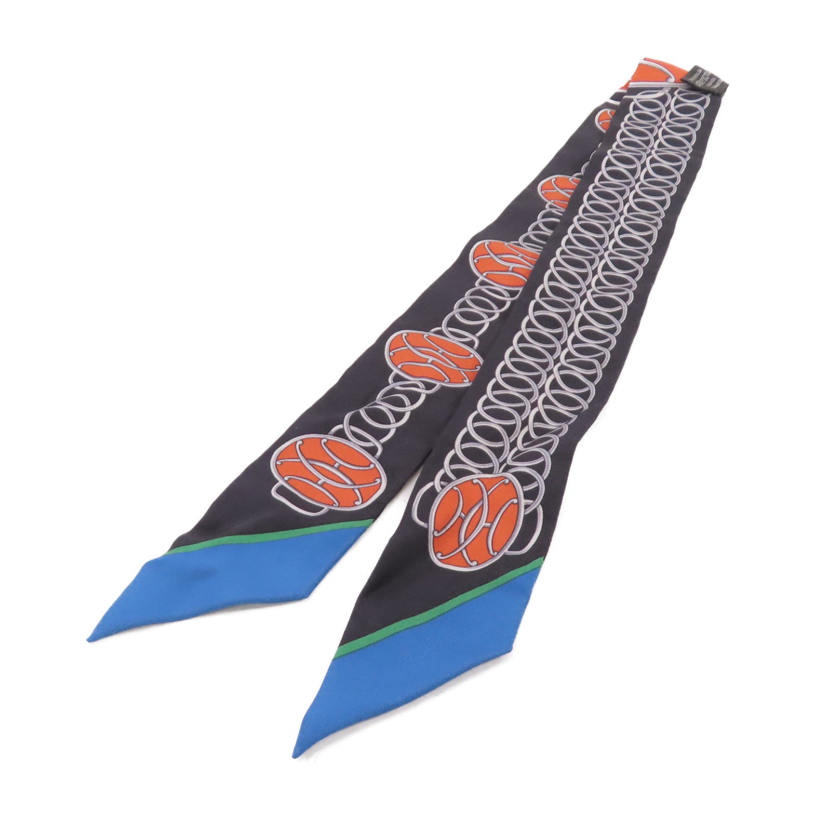 HERMES 【激減優惠】絲質Twilly Scarf絲巾黑色/橙色/藍色/彩色