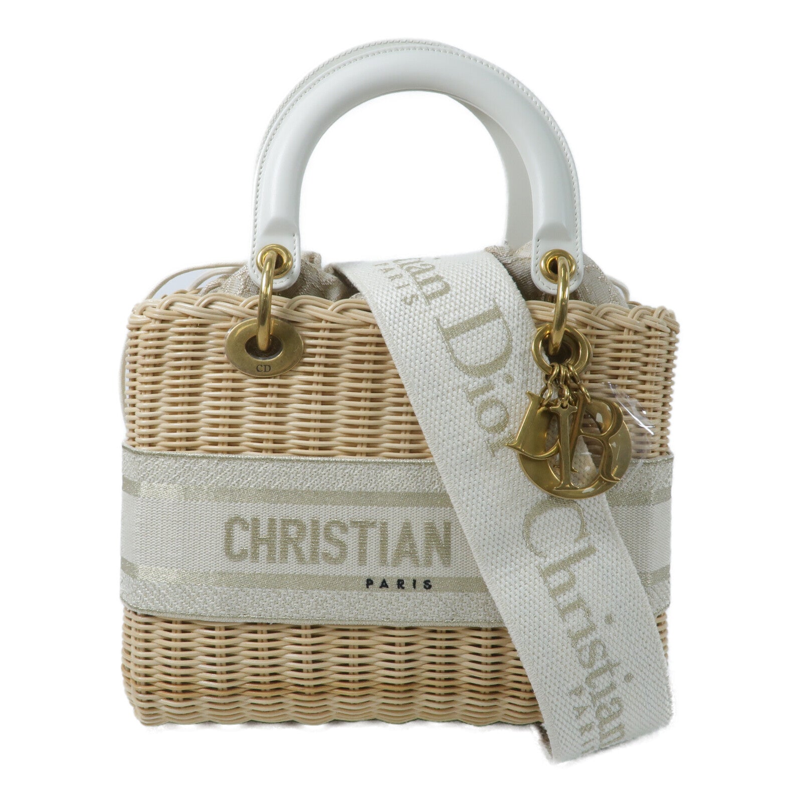 Dior 藤料Wicker Rattan Lady Dior Medium Bag手挽肩背兩用袋