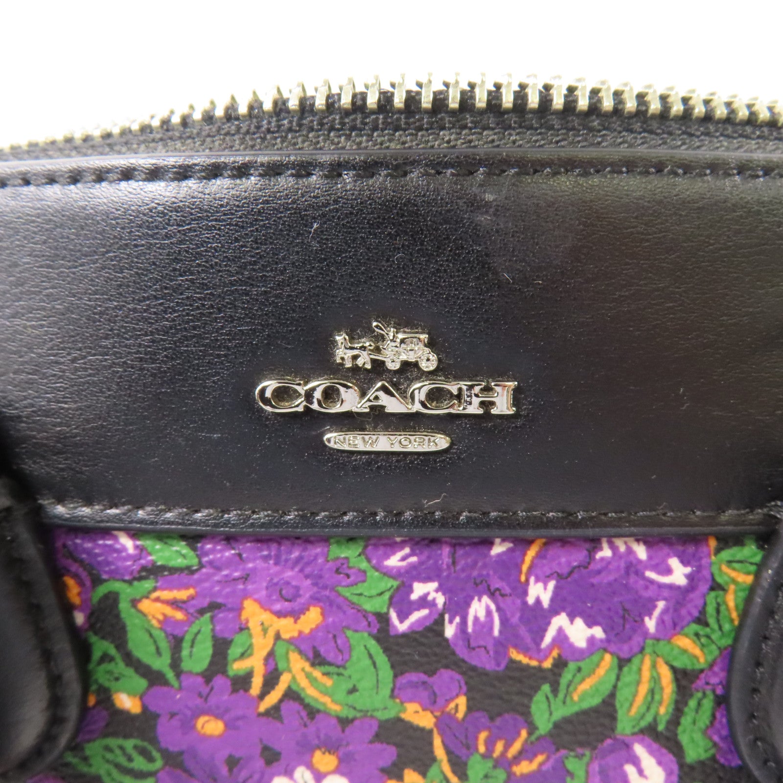 COACH 牛皮皮革2 Way Shoulder Bag銀扣手挽肩背兩用袋