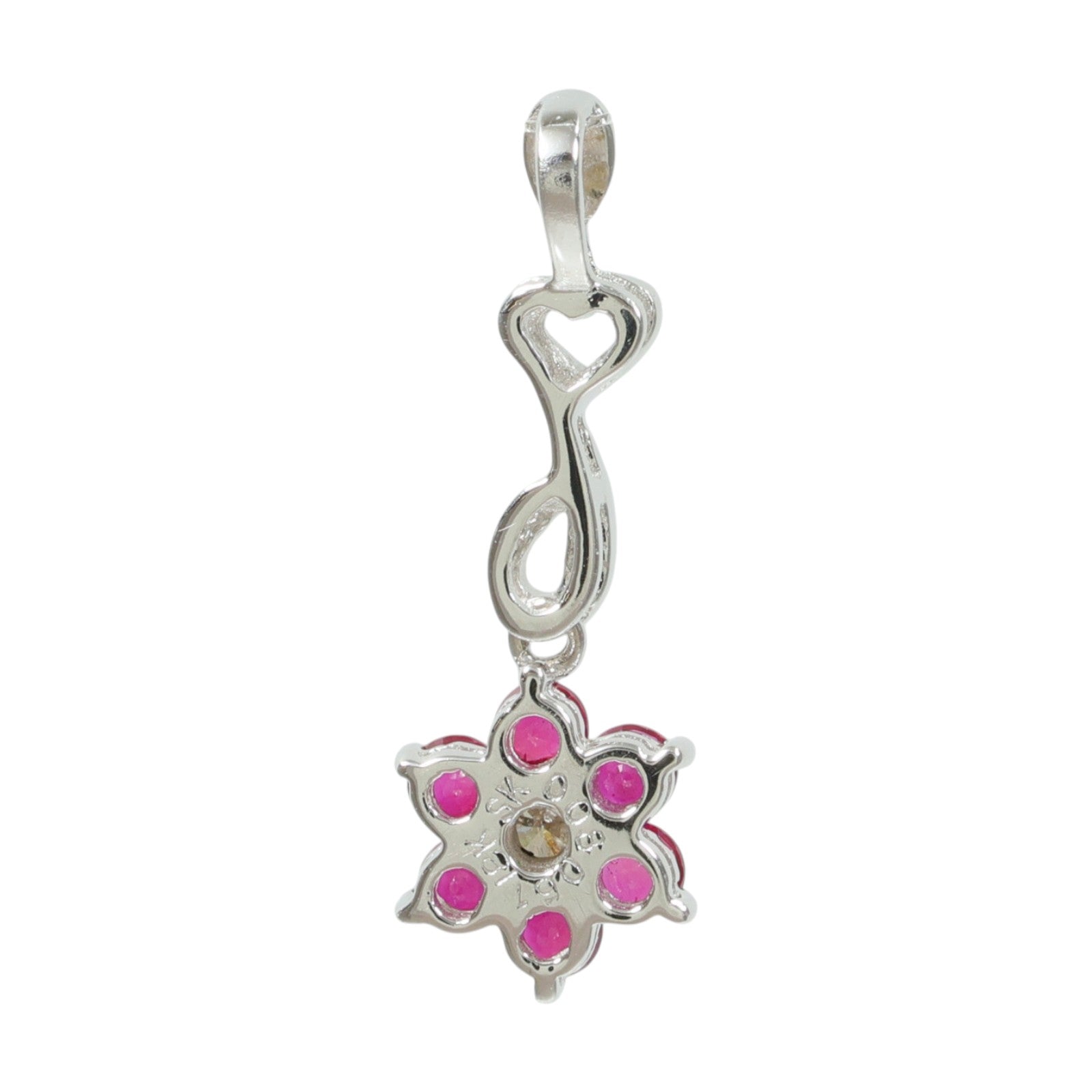 JEWELRY 18K白金Ruby Diamond Pendant紅寶石/鑽石吊墜