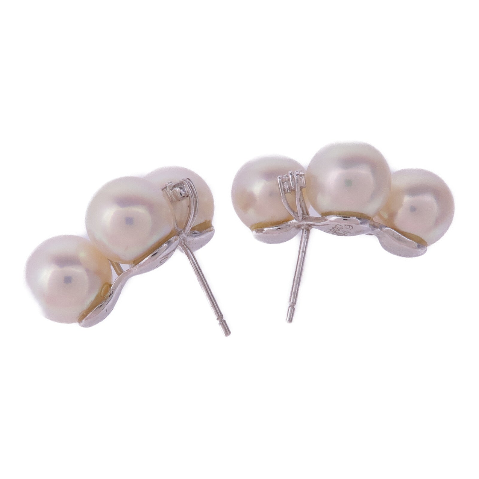 JEWELRY PT900鉑金Pearl Diamond Earrings珍珠/鑽石耳環