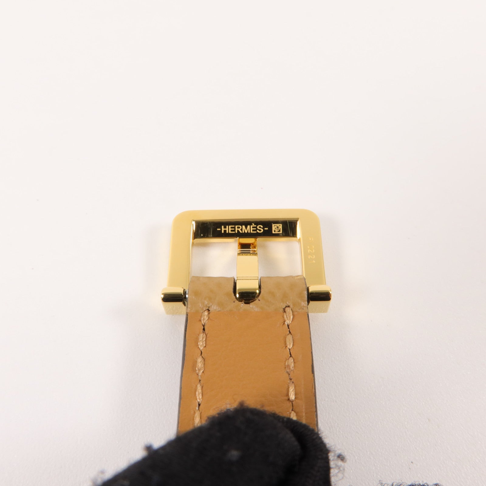 HERMES Epsom皮革Pop H 15 Belt 90cm皮帶Nata/Chai/Beige Marfa