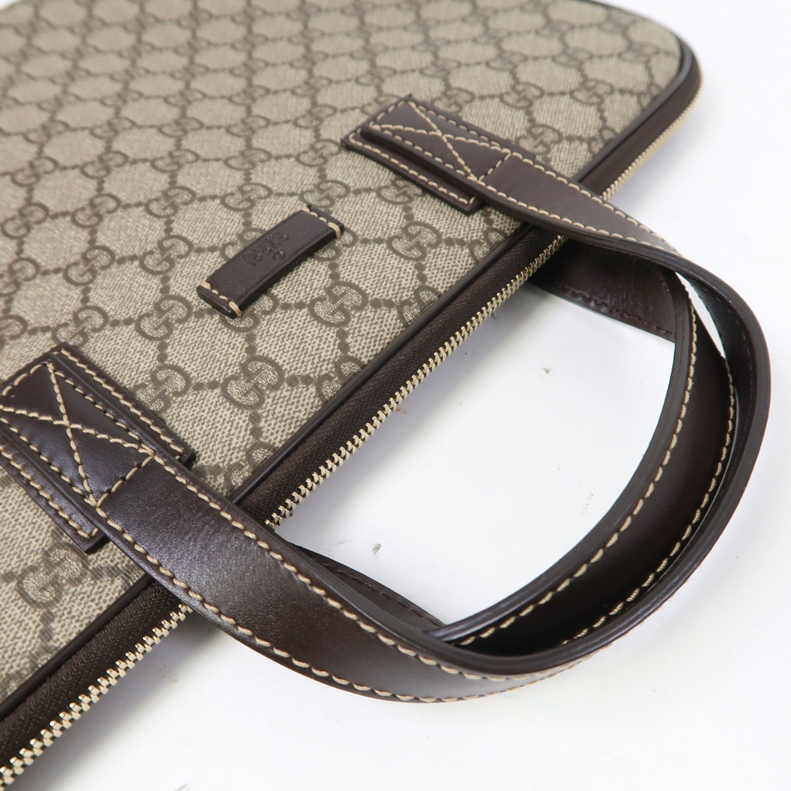 GUCCI 塗層帆布Briefcase金扣商務包/公事包啡色
