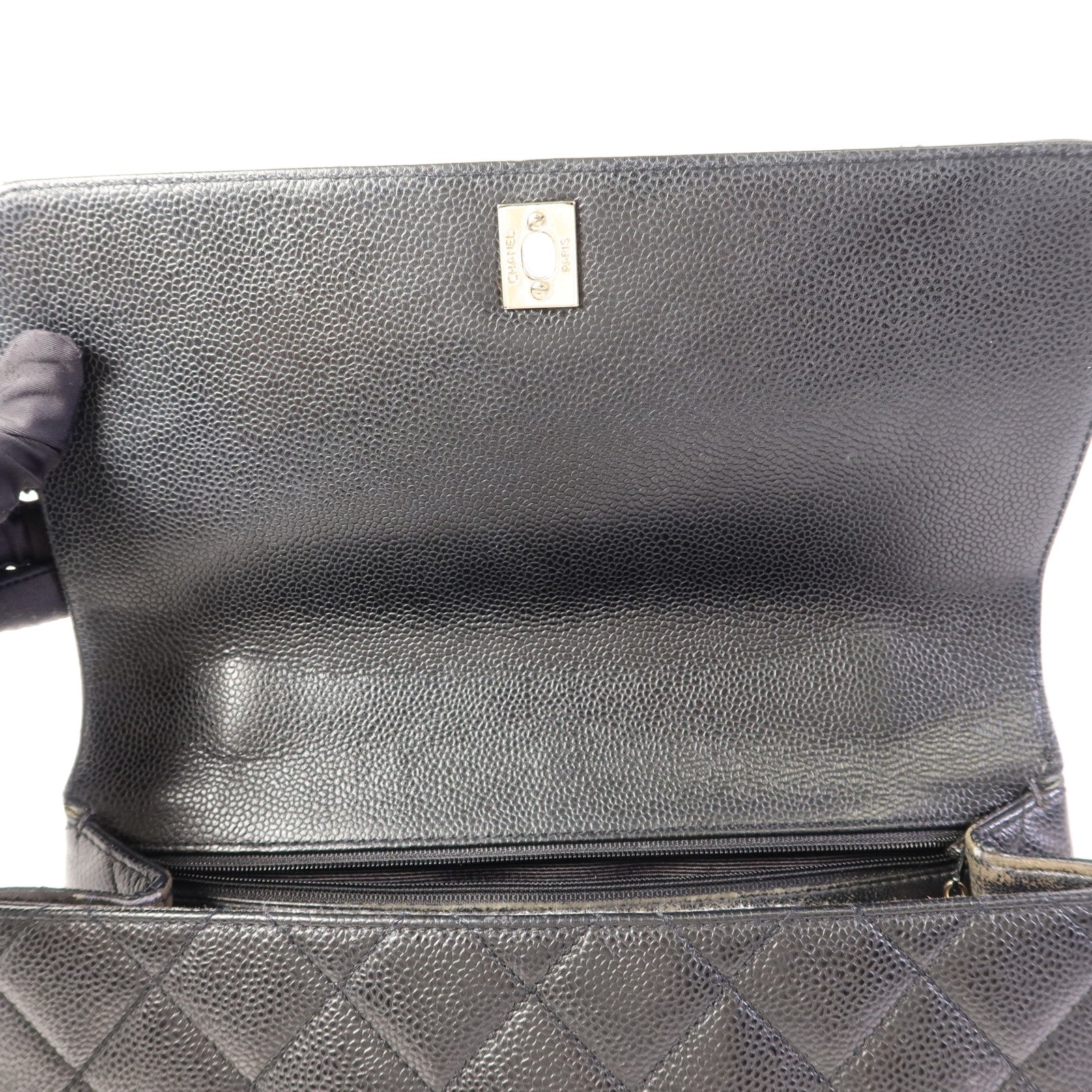 CHANEL 牛皮皮革Matelasse Bag銀扣手挽袋