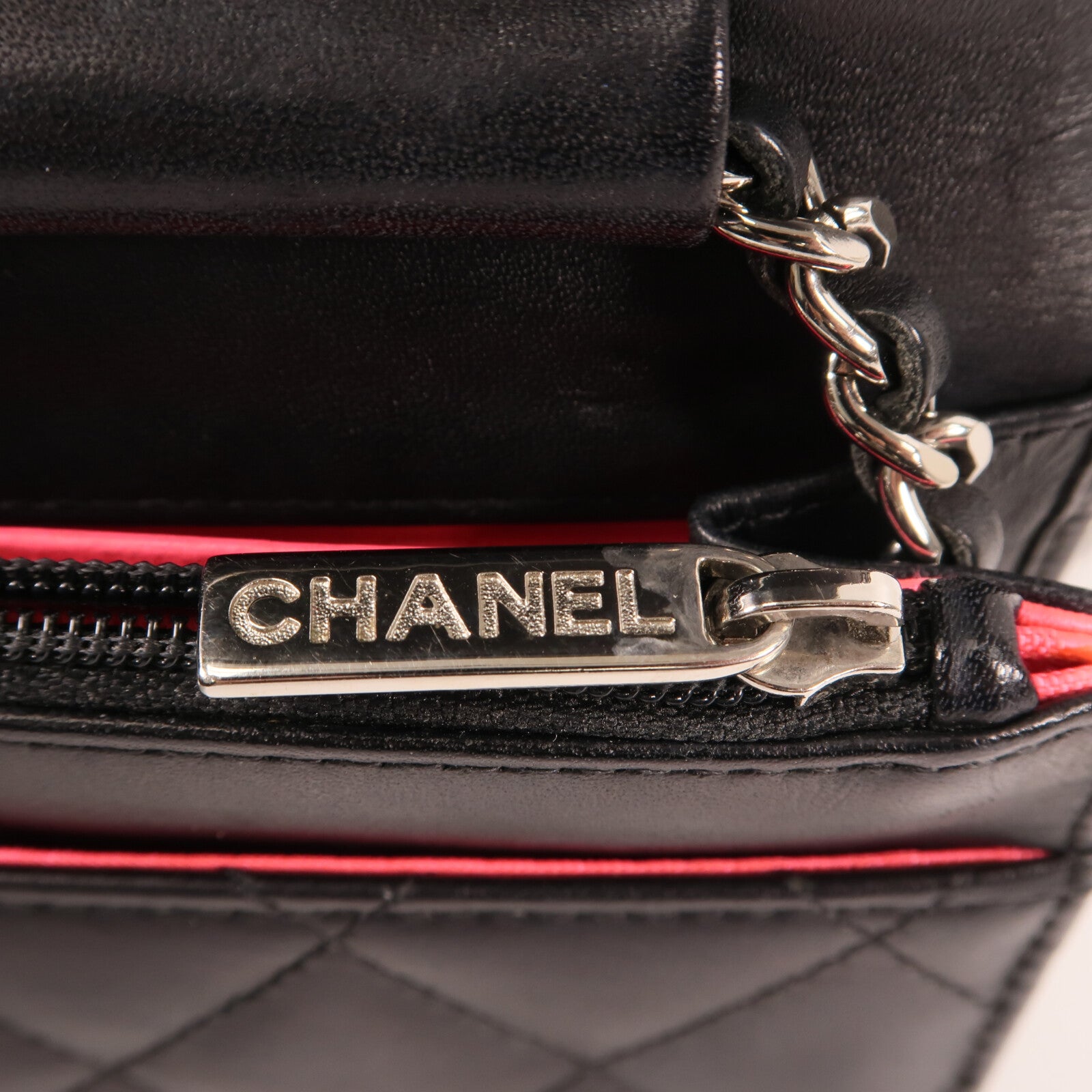 CHANEL 牛皮皮革Cambon Wallet On Chain銀扣鏈帶肩背袋