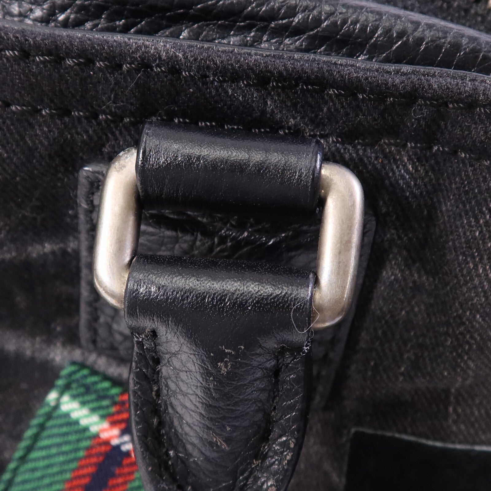 LOEWE 帆布Tote Bag銀扣肩背袋
