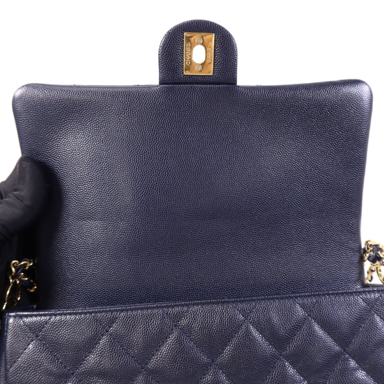 CHANEL 牛皮皮革Shoulder Bag金扣鏈帶肩背袋