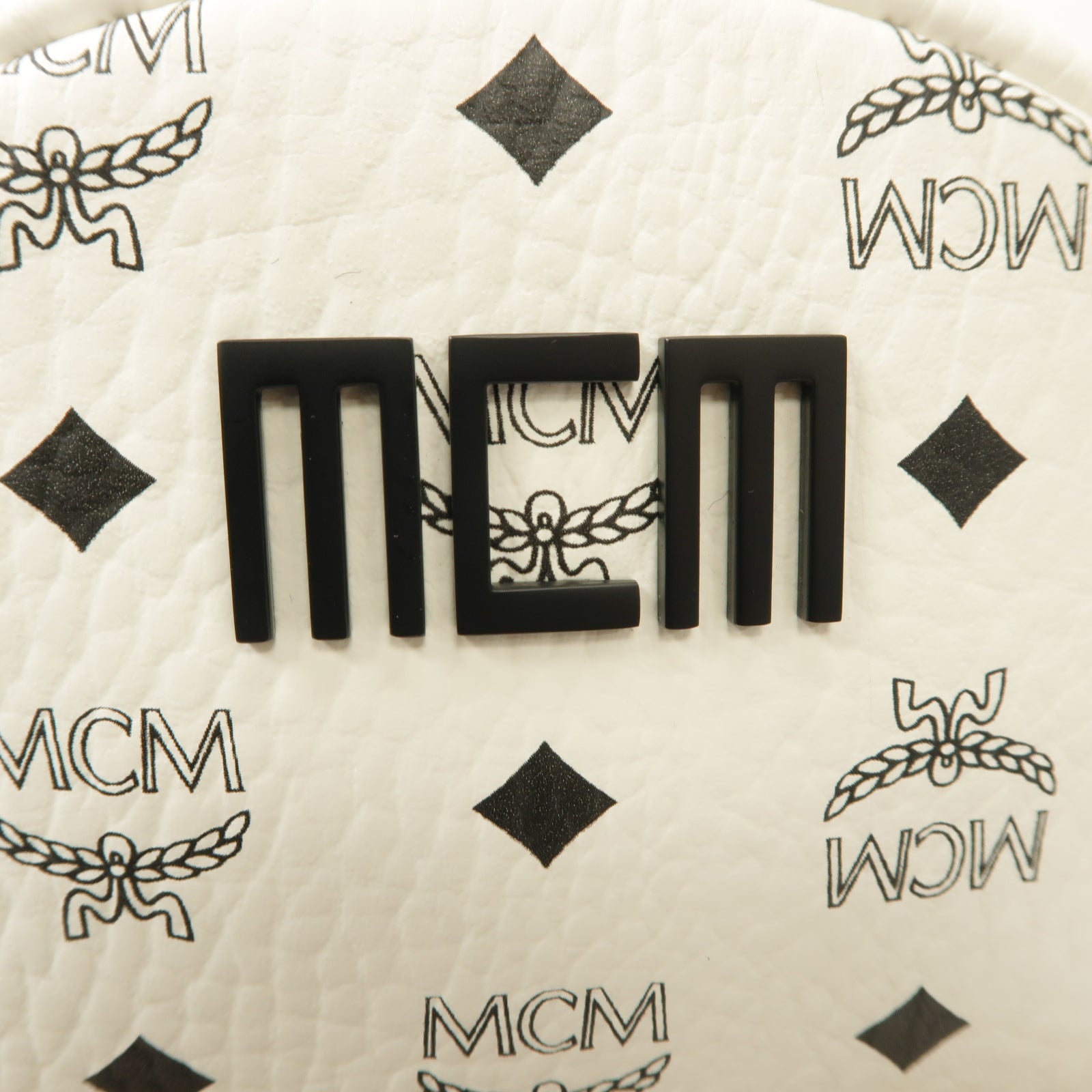 MCM 塗層帆布Backpack銀扣背包白色/黑色/棕色