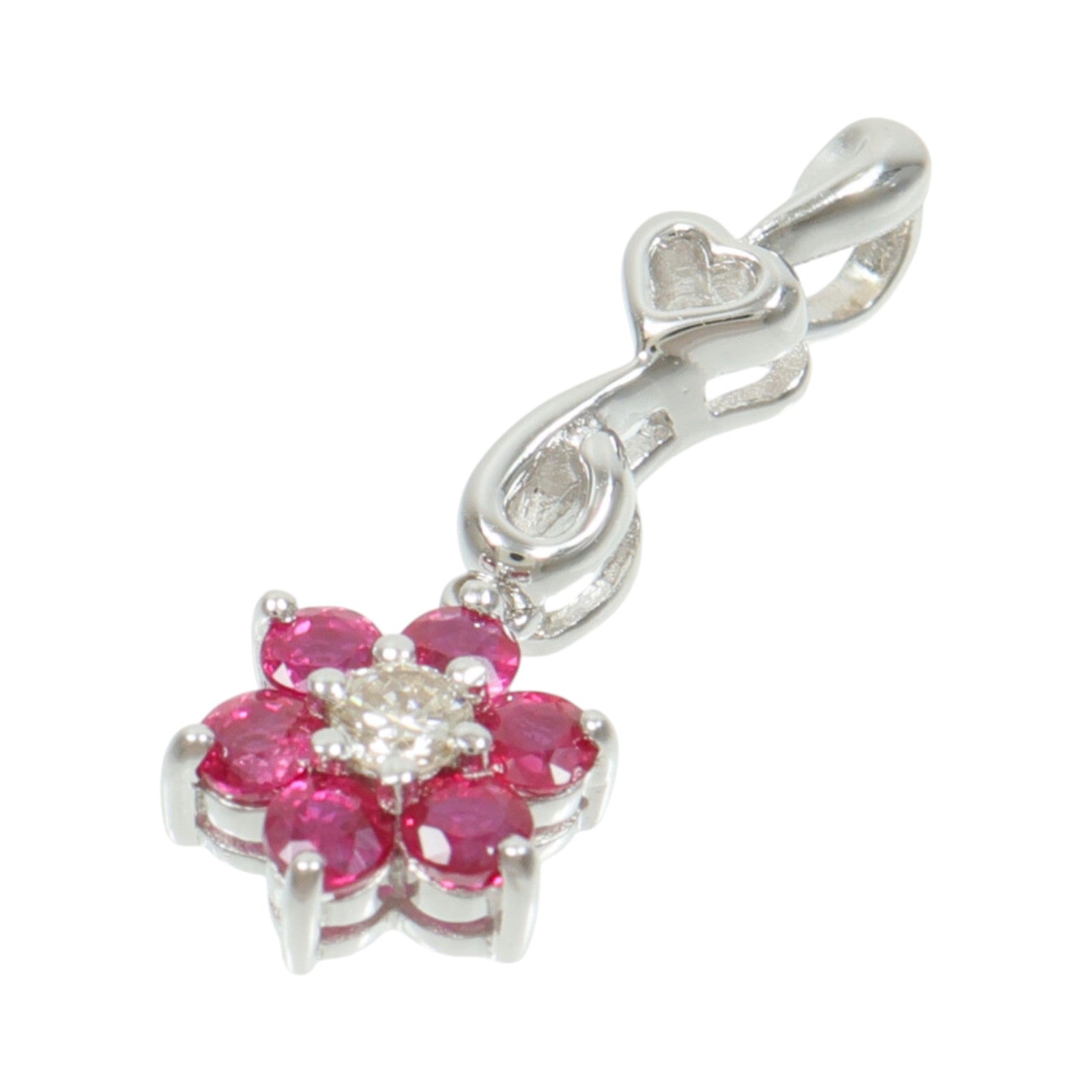 JEWELRY 18K白金Ruby Diamond Pendant紅寶石/鑽石吊墜