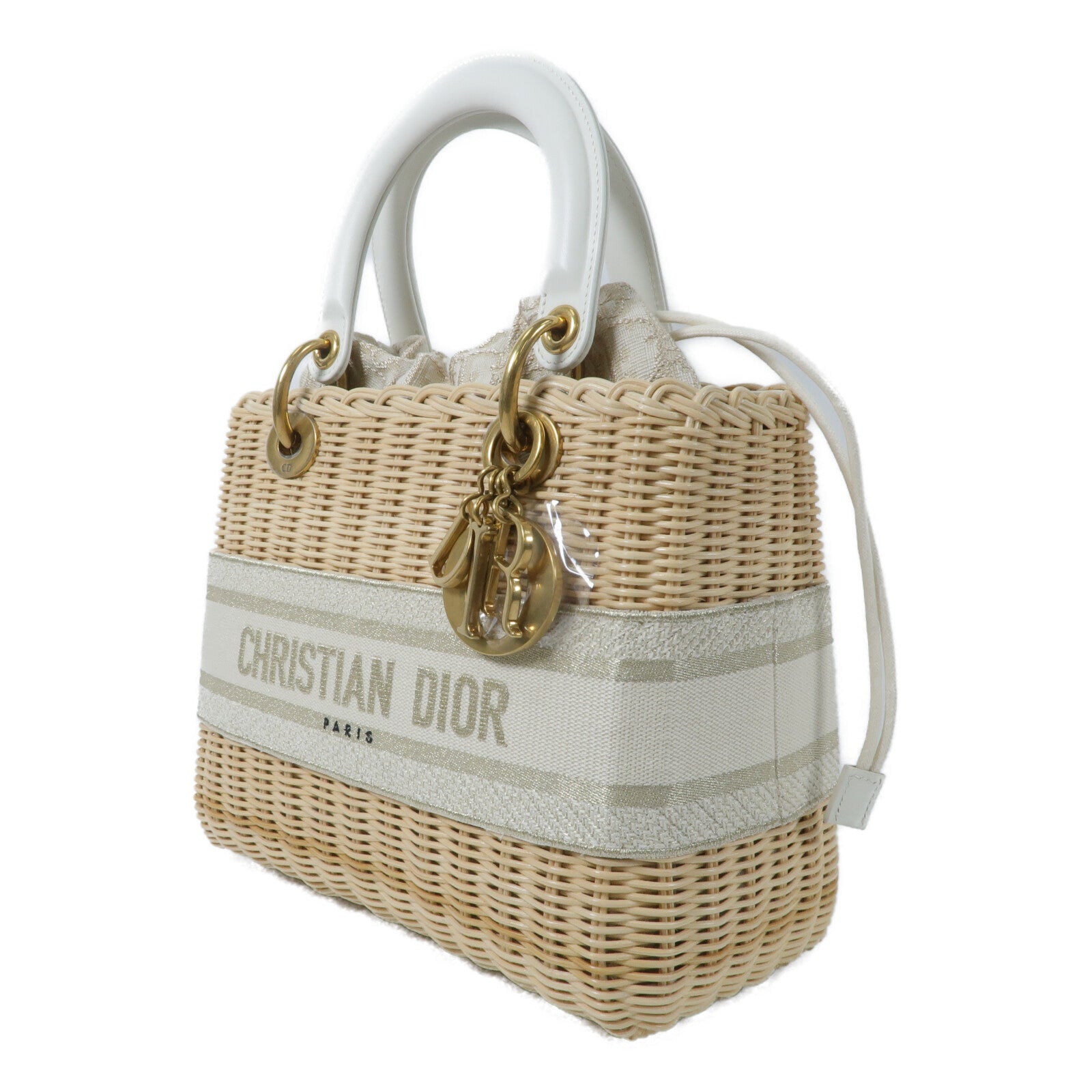 Dior 藤料Wicker Rattan Lady Dior Medium Bag手挽肩背兩用袋