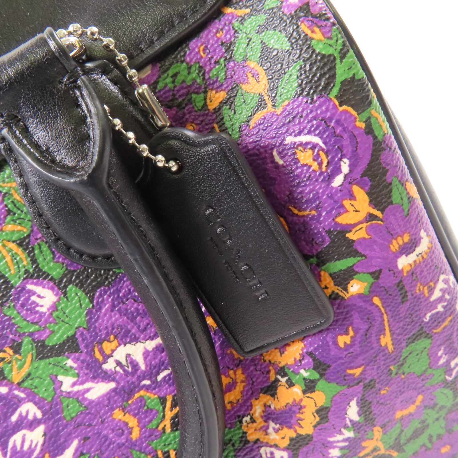 COACH 牛皮皮革2 Way Shoulder Bag銀扣手挽肩背兩用袋