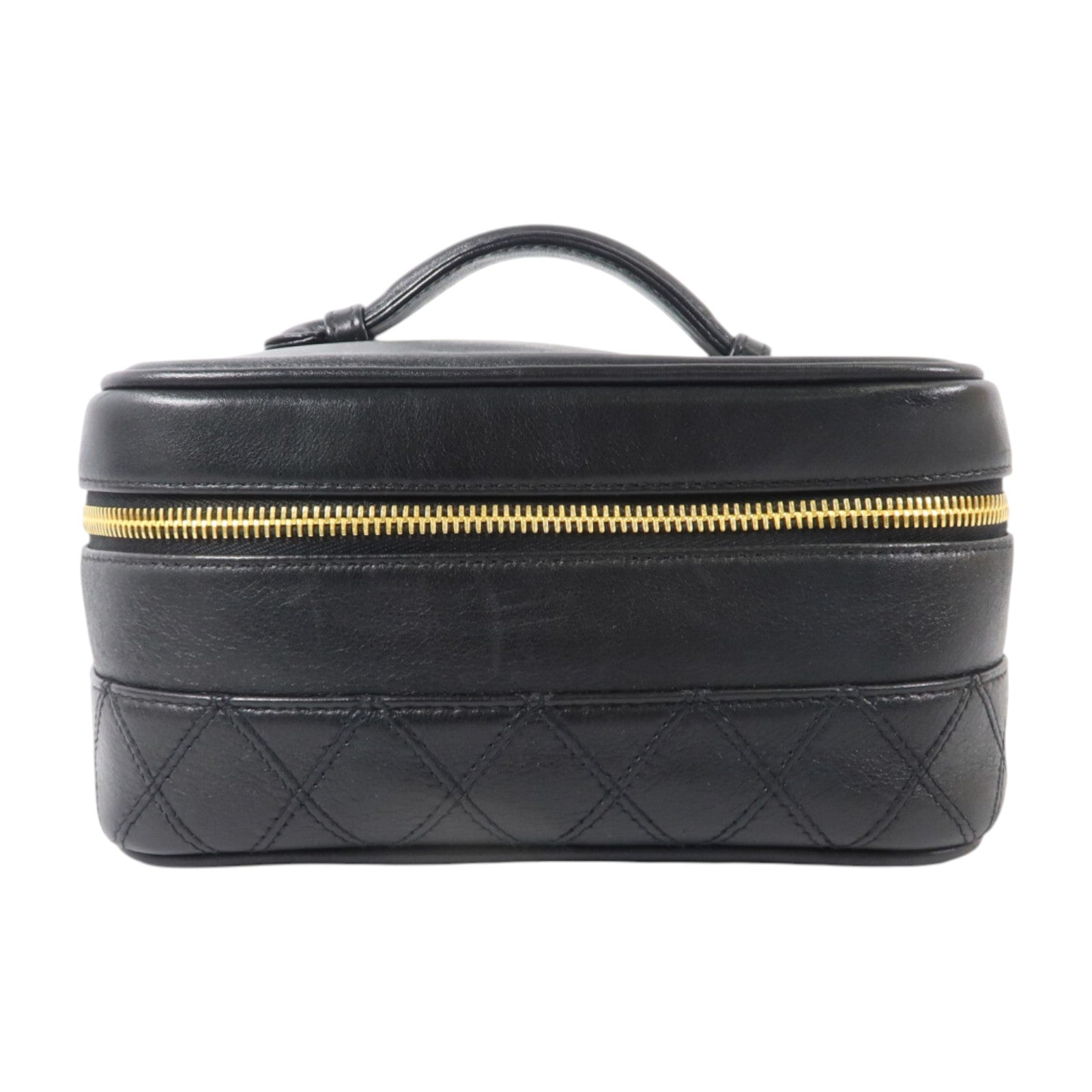 CHANEL 牛皮皮革Vintage Vanity Case金扣化妝袋
