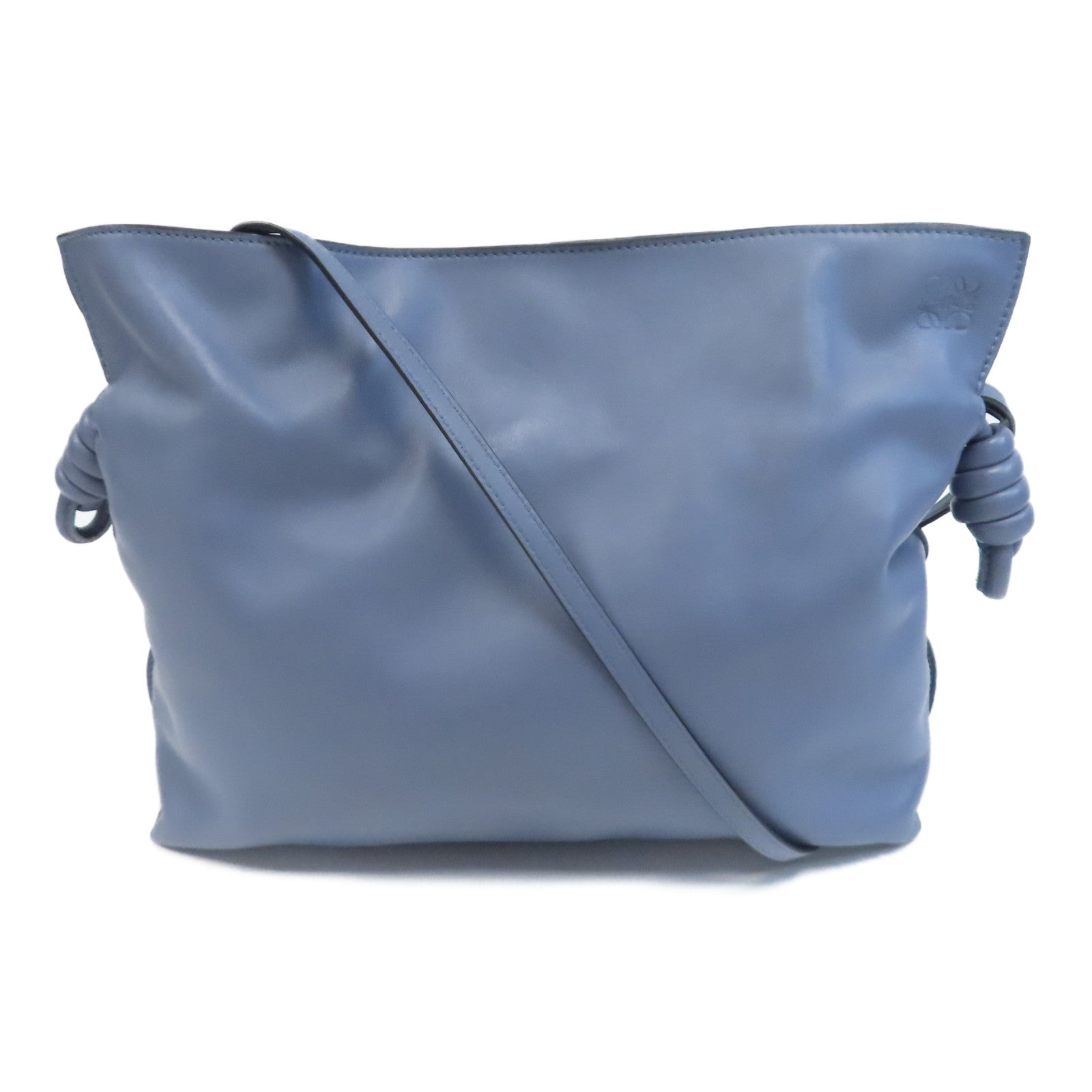 LOEWE 牛皮皮革Flamenco金扣肩背袋藍色