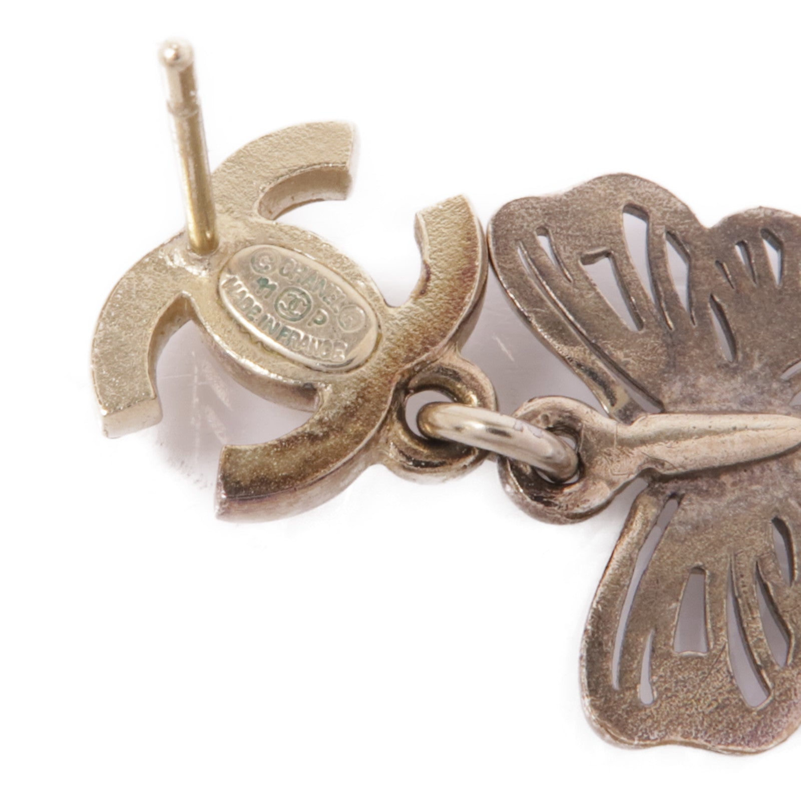 CHANEL CC Earrings Metal Gold