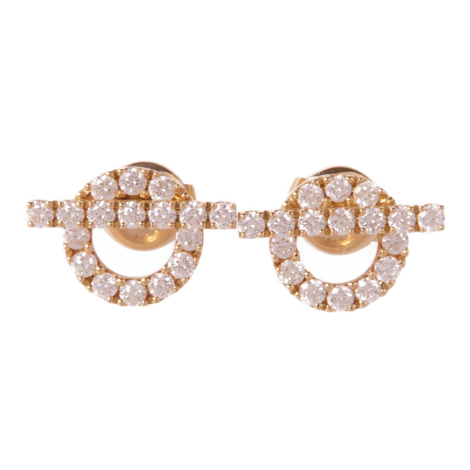 HERMES 18K玫瑰金Finesse Earrings鑽石耳環