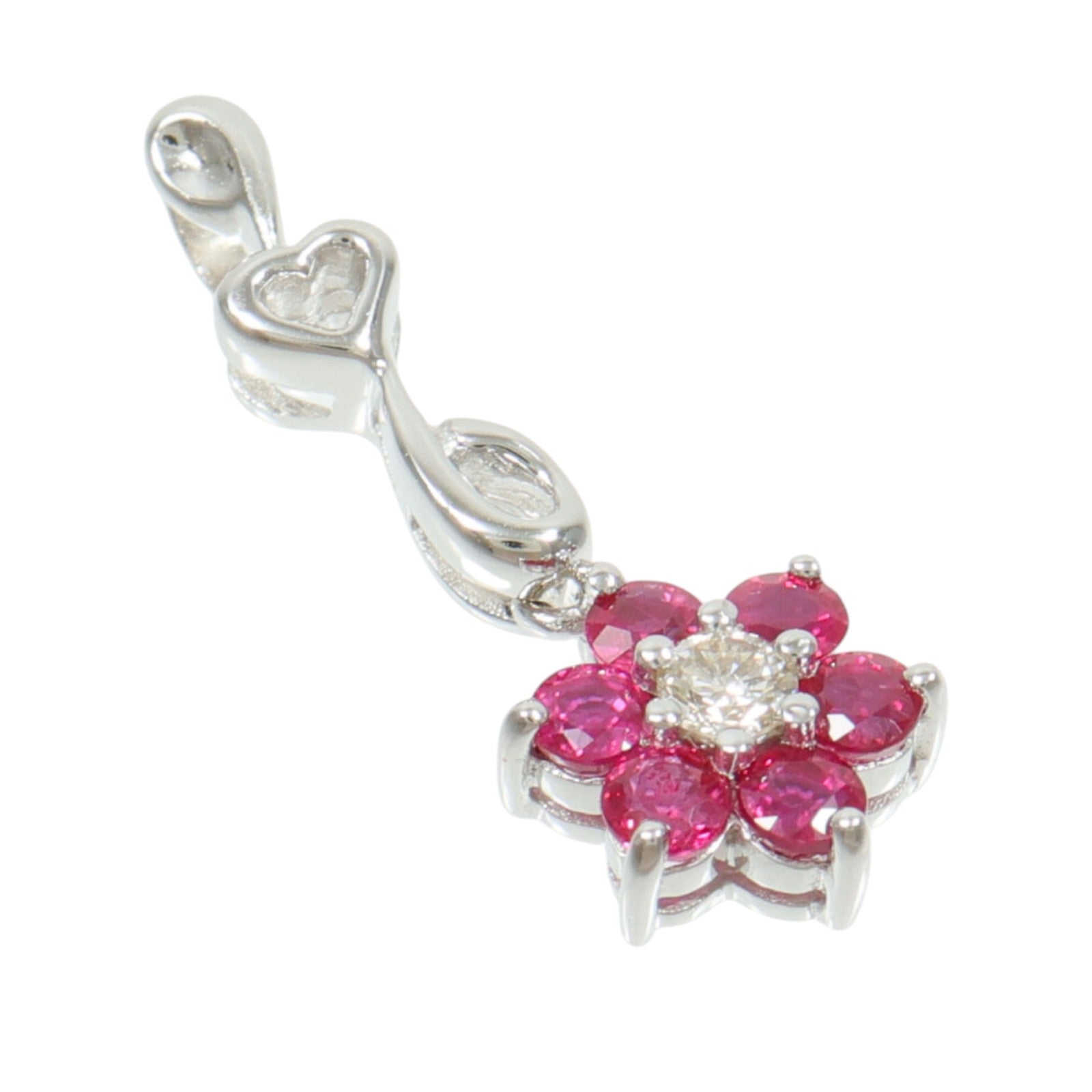 JEWELRY 18K白金Ruby Diamond Pendant紅寶石/鑽石吊墜