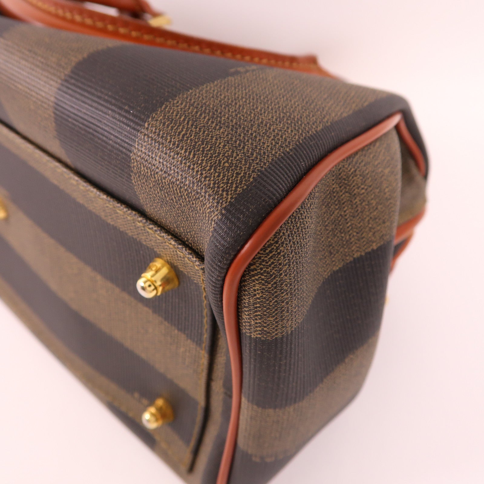 FENDI 【激減優惠】塗層帆布Vintage Pequin Convertible Boston Bag金扣手挽肩背兩用袋