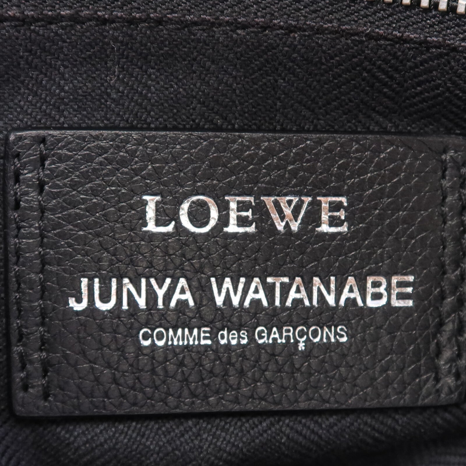 LOEWE 帆布Tote Bag銀扣肩背袋