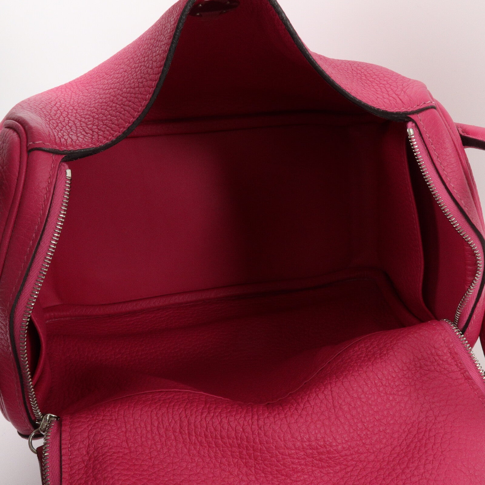 HERMES Clemence皮革Lindy 26手挽肩背兩用袋Rose Extreme