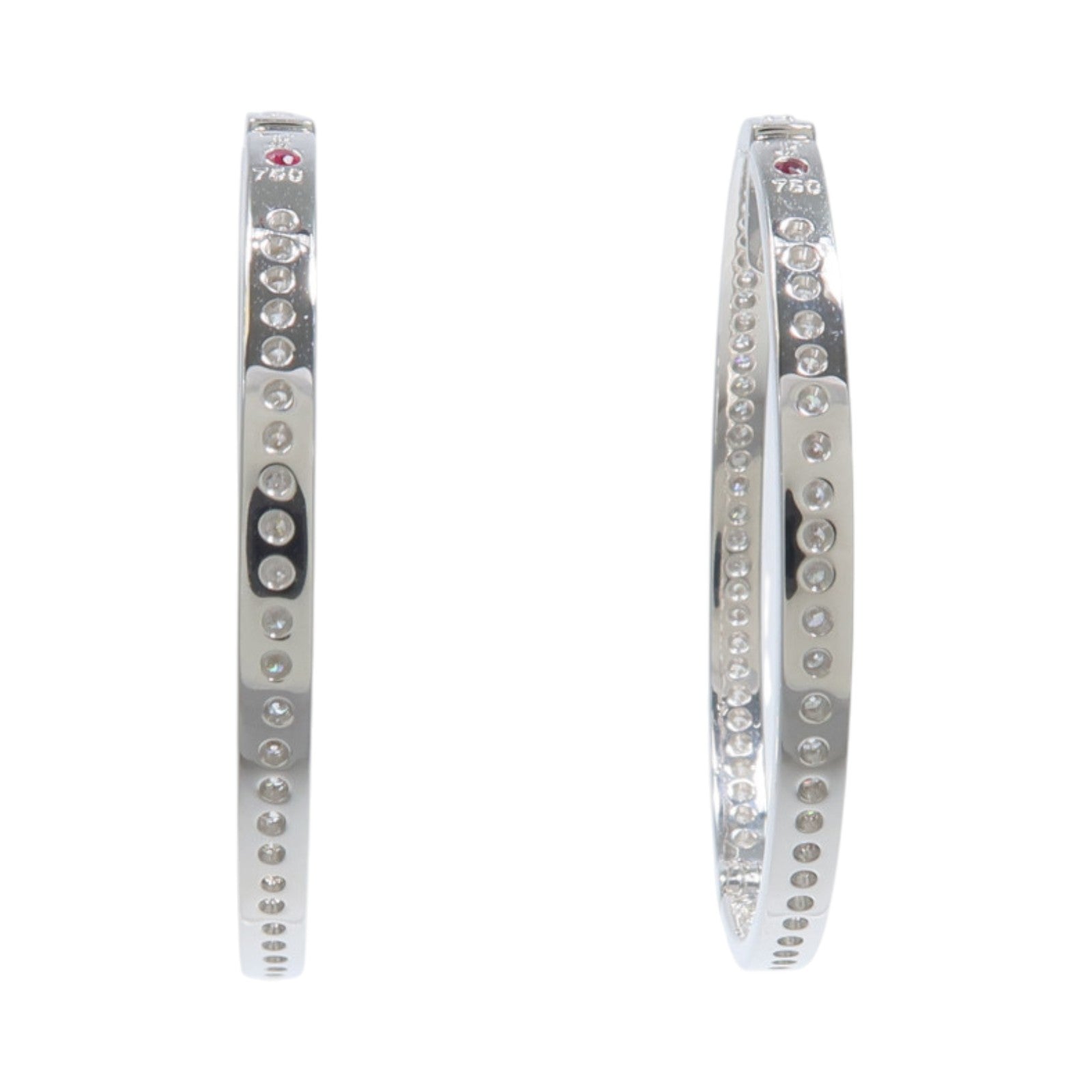 JEWELRY 18K白金Diamond Earrings紅寶石/鑽石耳環
