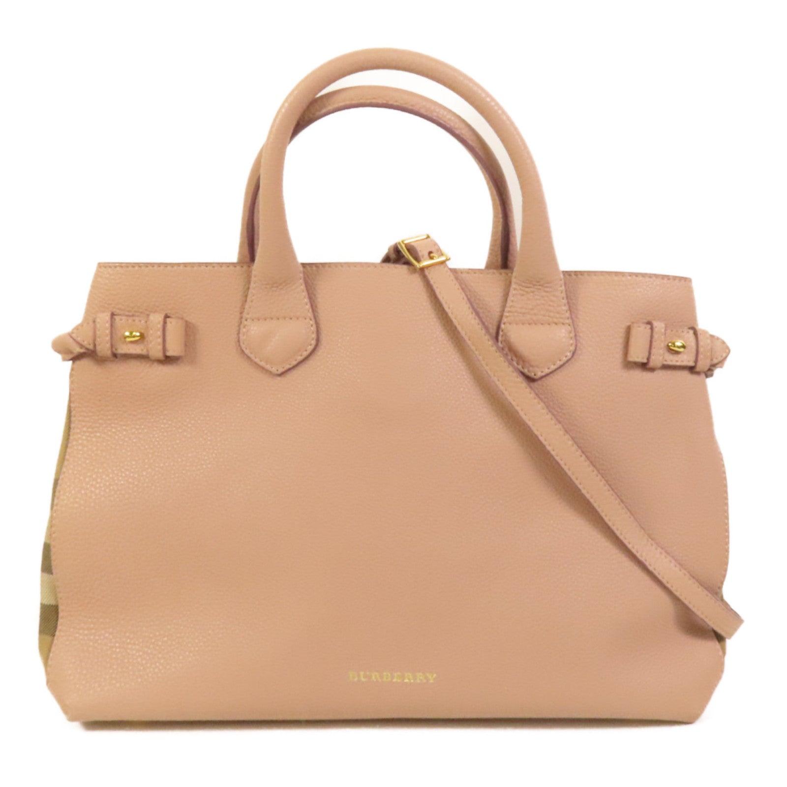 BURBERRY 牛皮皮革2 Way Shoulder金扣手挽肩背兩用袋