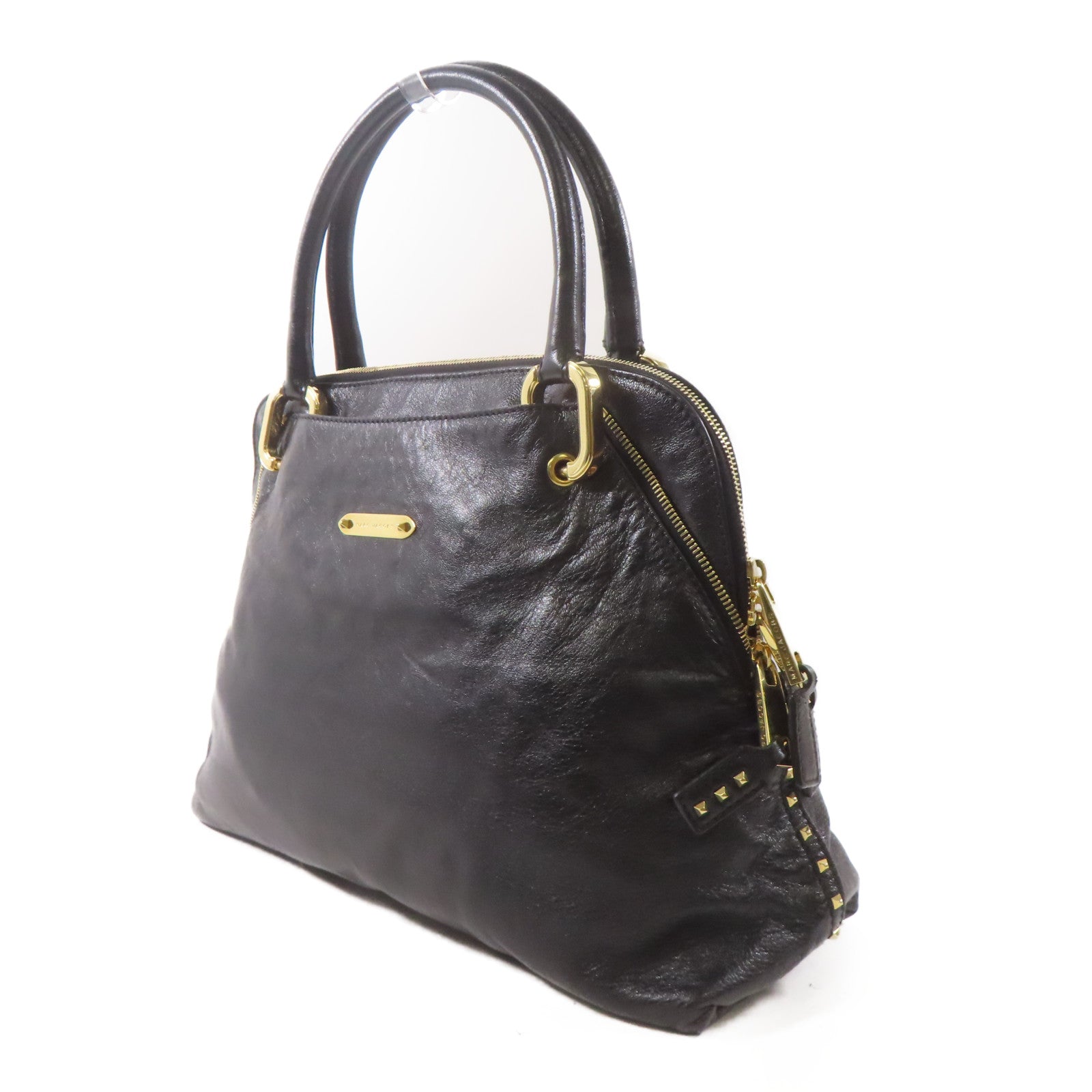MARC JACOBS 牛皮皮革Handbag金扣手挽袋黑色
