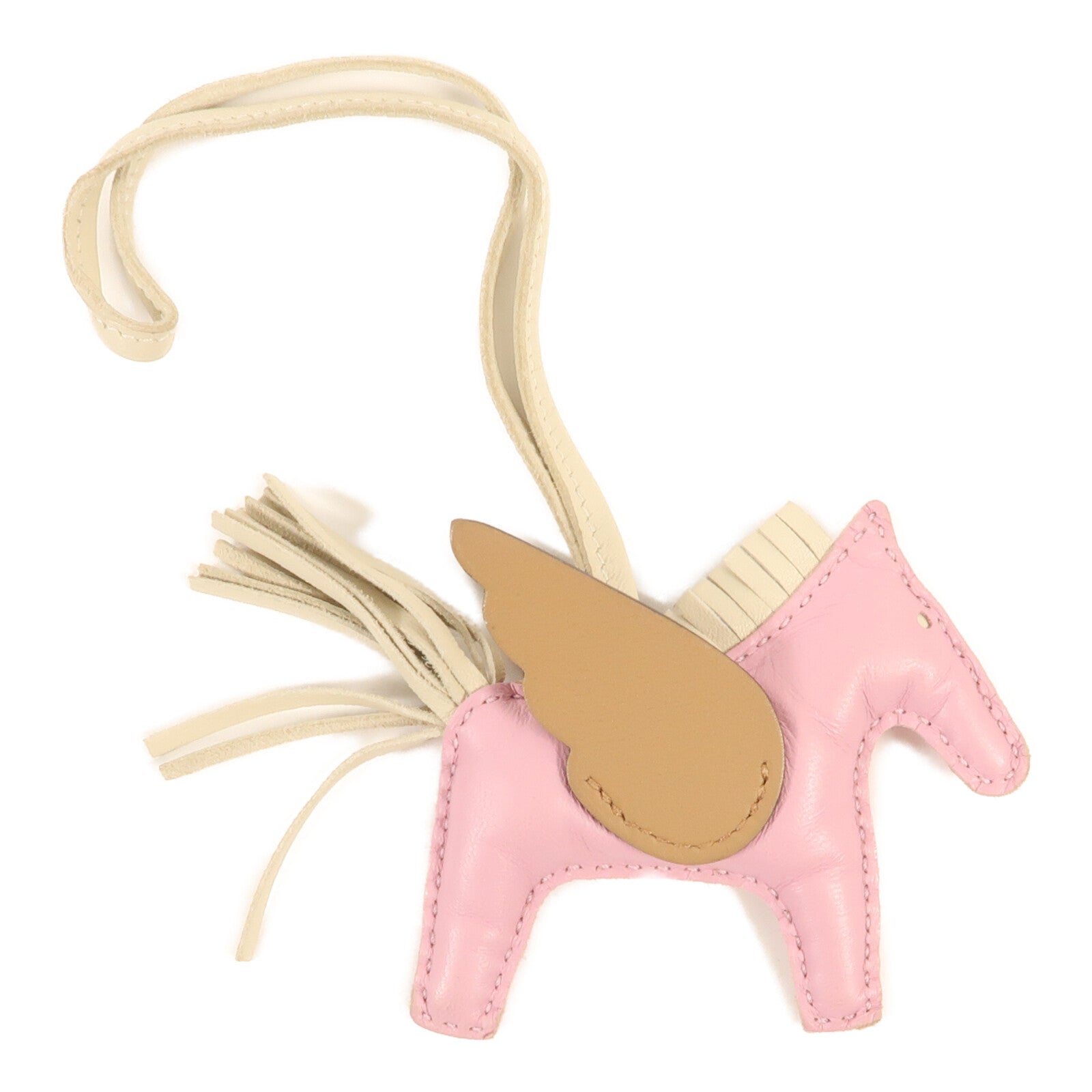 HERMES Swift皮革Rodeo Pegase PM掛飾 Mauve Sylvestre