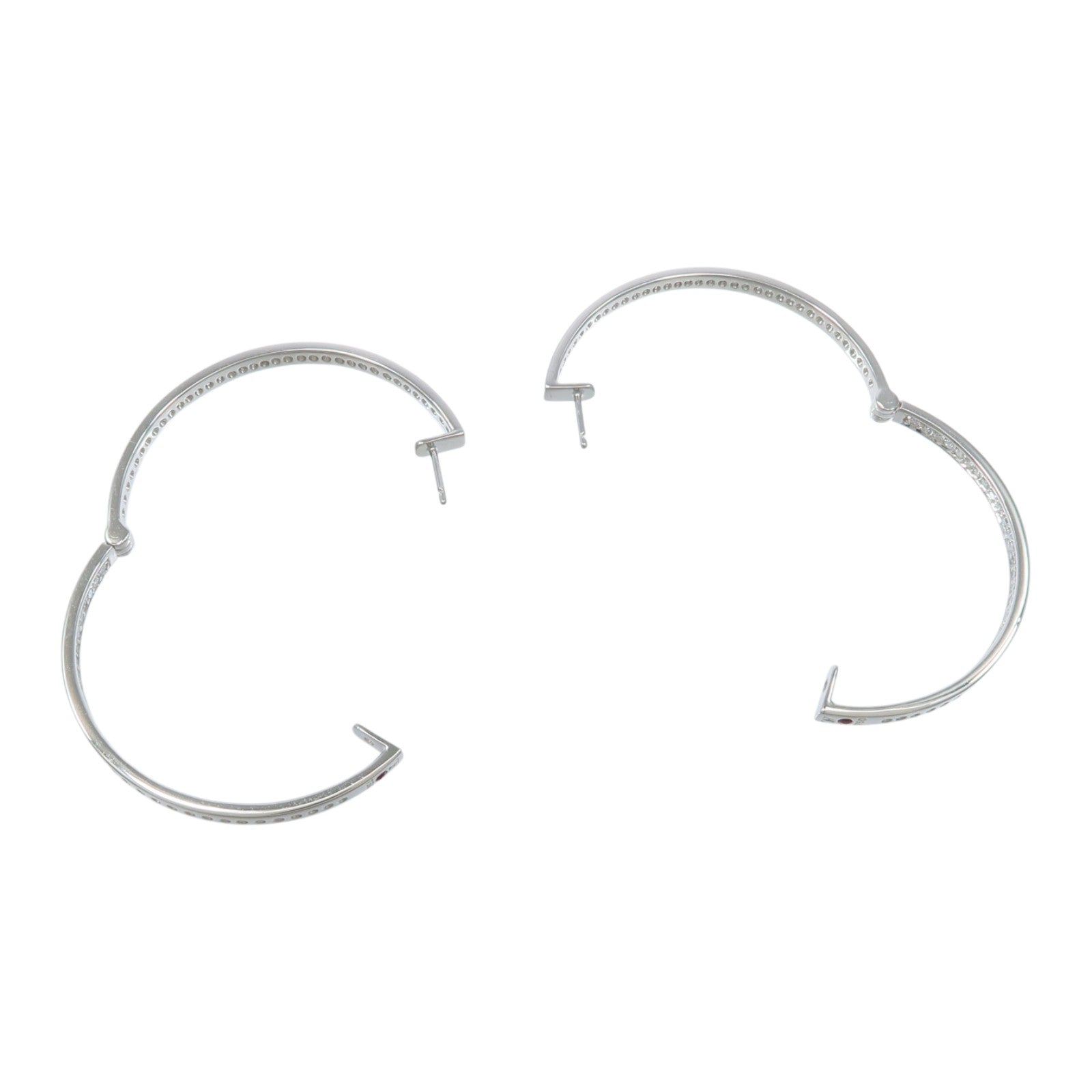 JEWELRY 18K白金Diamond Earrings紅寶石/鑽石耳環