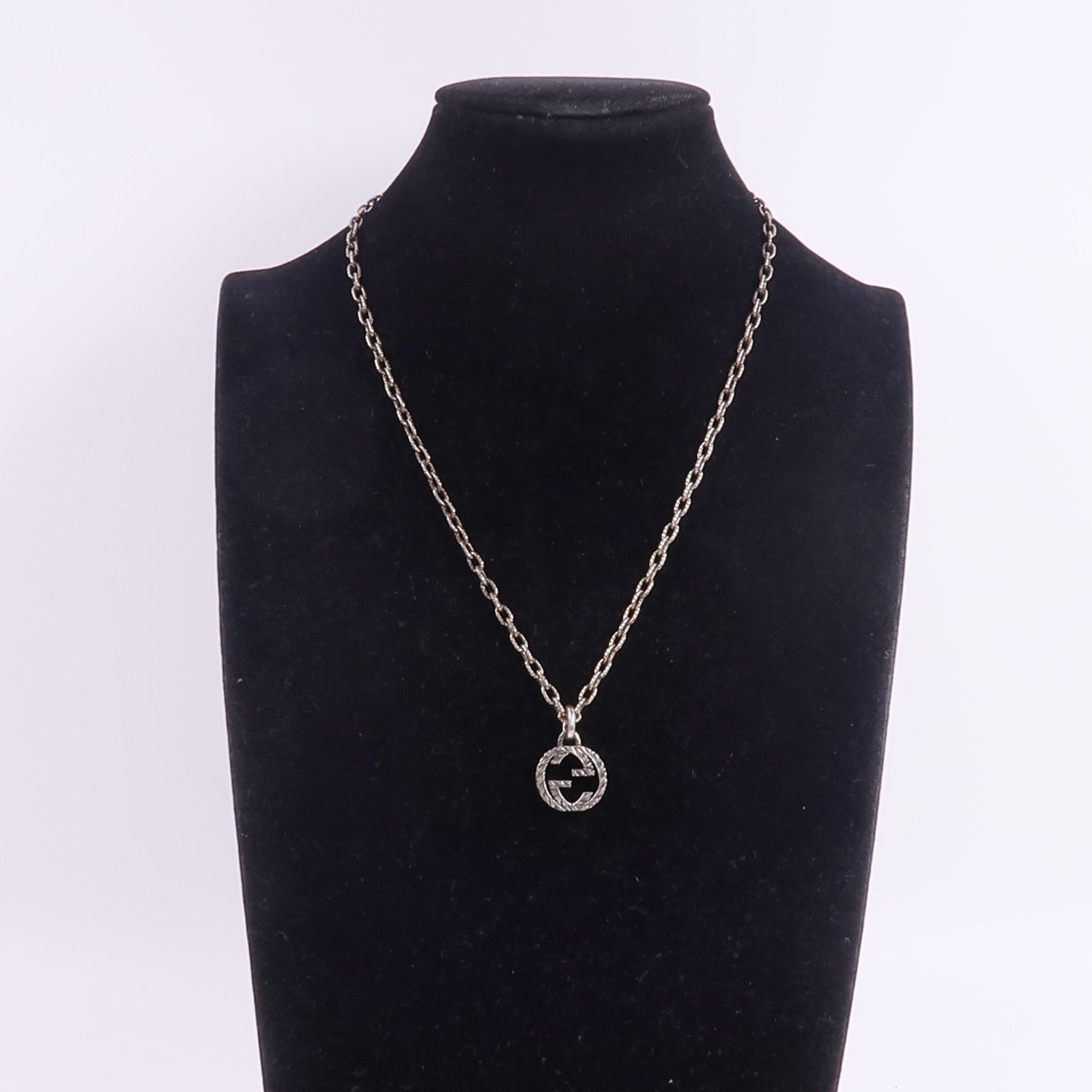 GUCCI 925純銀Interlocking Pendant項鍊