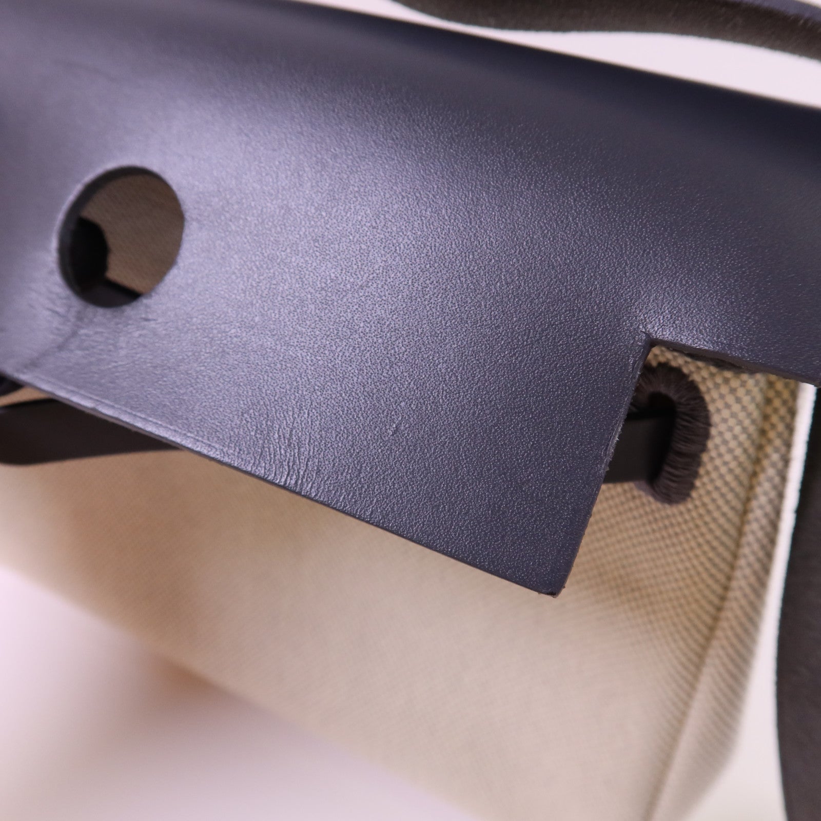 HERMES 帆布Mini Herbag銀扣肩背袋Ardoise