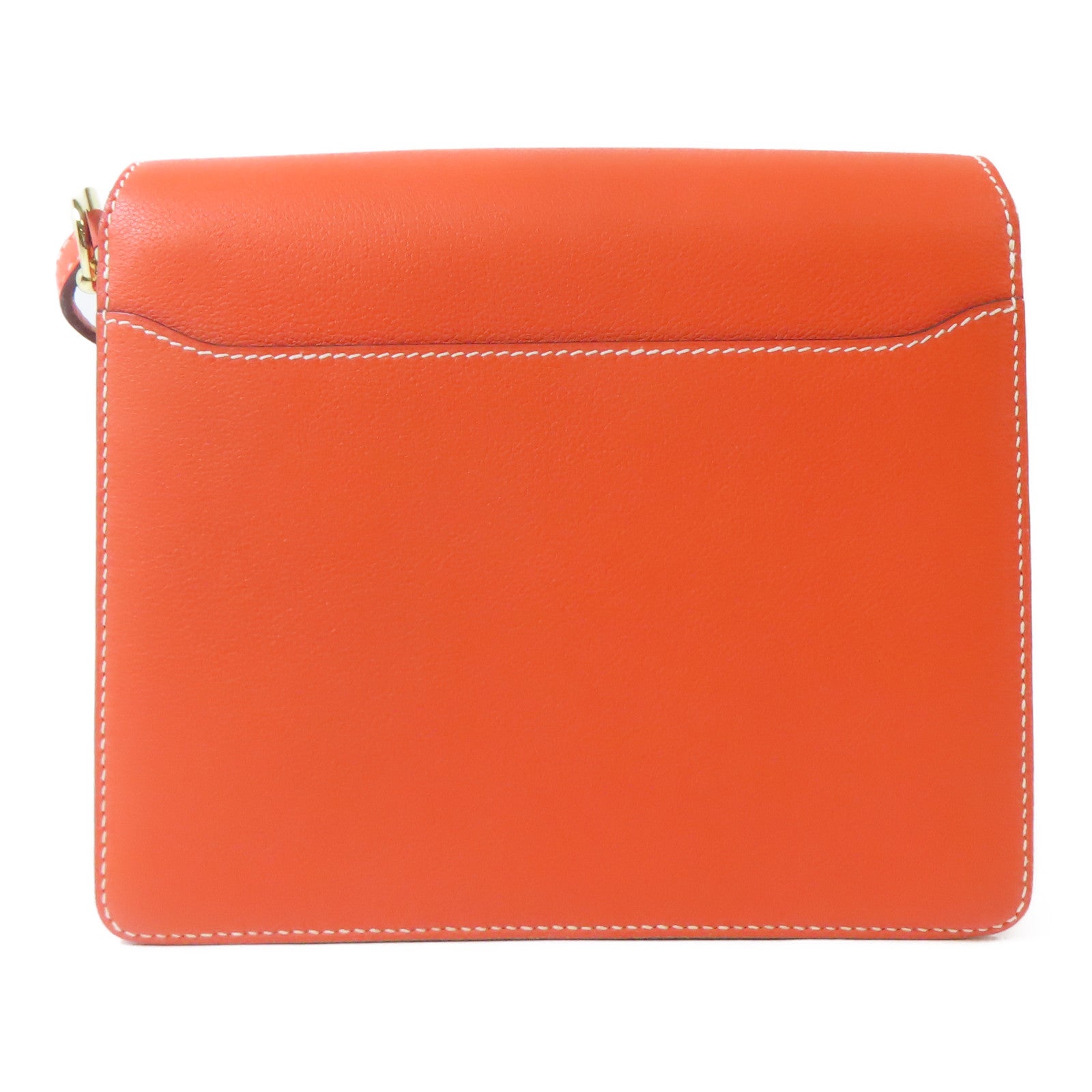 HERMES Evercolor皮革Roulis 23金扣肩背袋Capucine/橙色