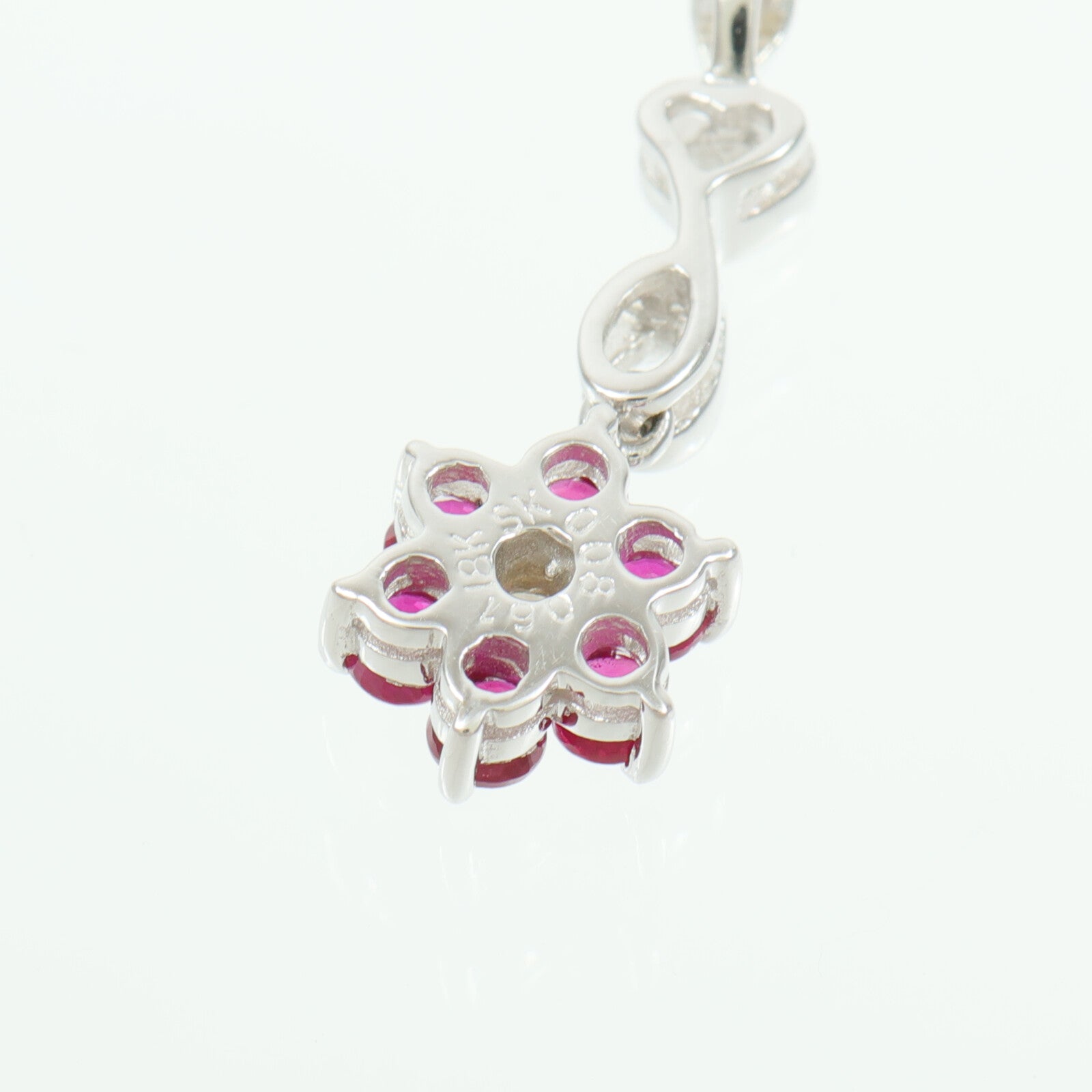 JEWELRY 18K白金Ruby Diamond Pendant紅寶石/鑽石吊墜