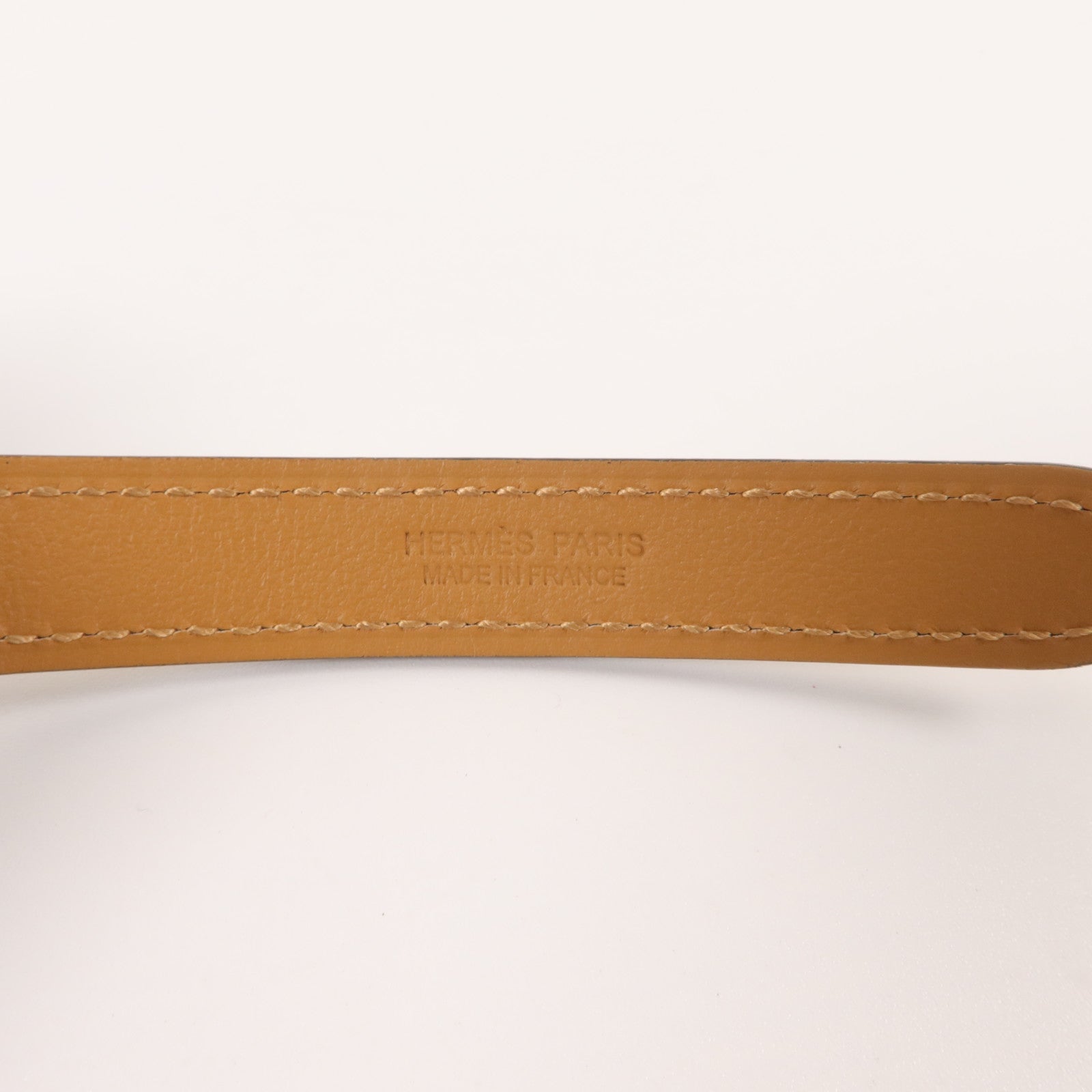 HERMES Epsom皮革Pop H 15 Belt 90cm皮帶Nata/Chai/Beige Marfa