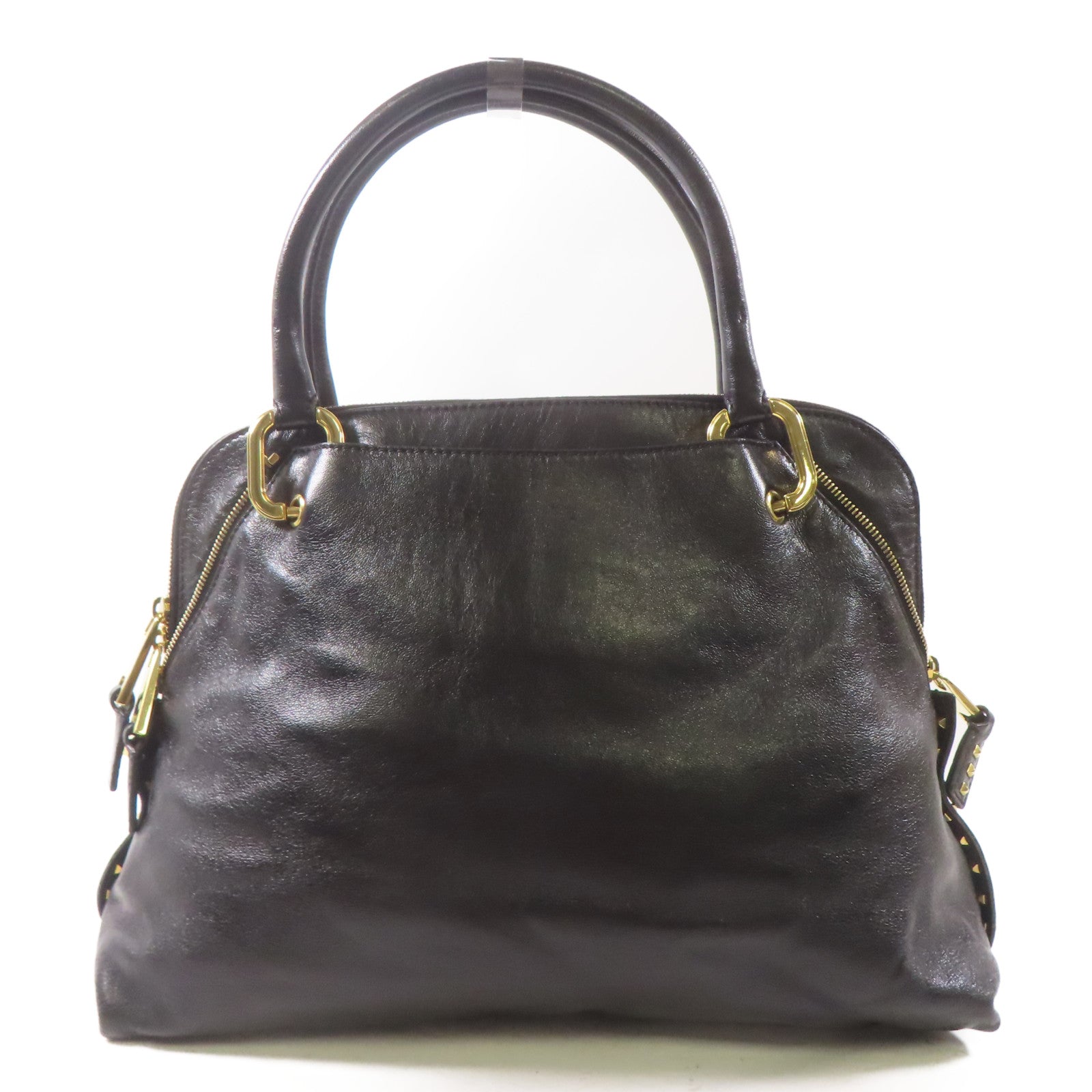 MARC JACOBS 牛皮皮革Handbag金扣手挽袋黑色