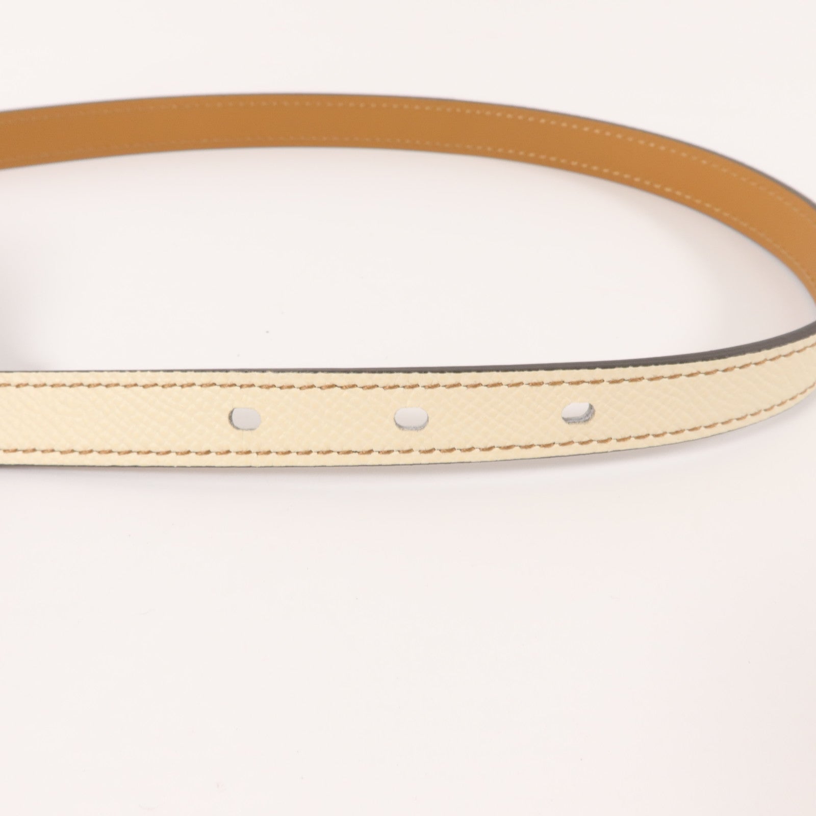 HERMES Epsom皮革Pop H 15 Belt 90cm皮帶Nata/Chai/Beige Marfa