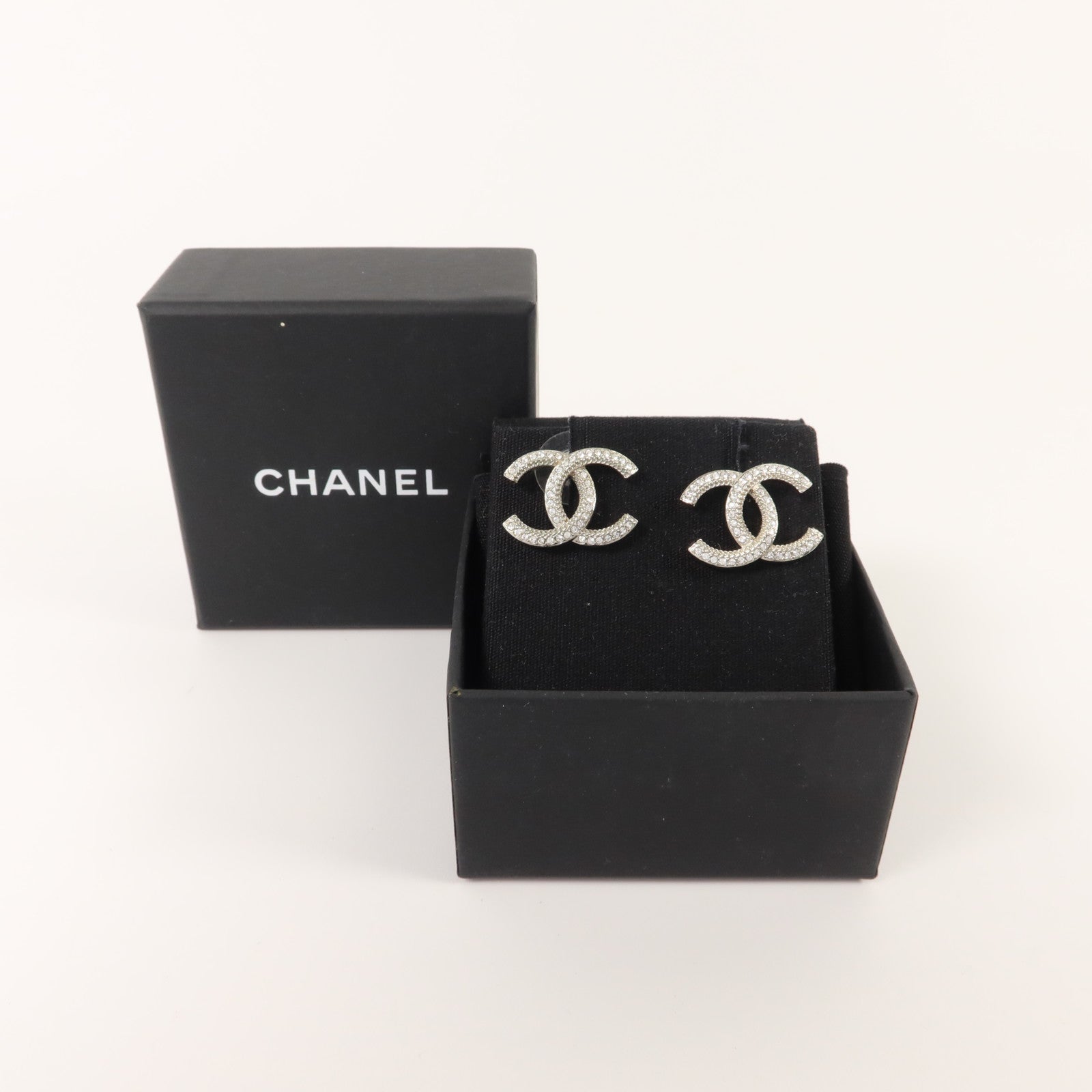 CHANEL 金屬/水晶Pierced Earring耳環