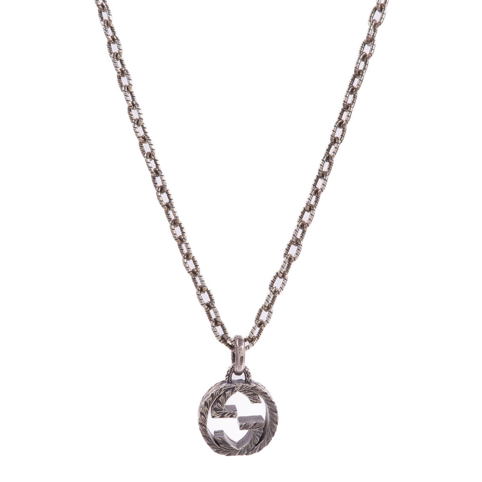 GUCCI 925純銀Interlocking Pendant項鍊