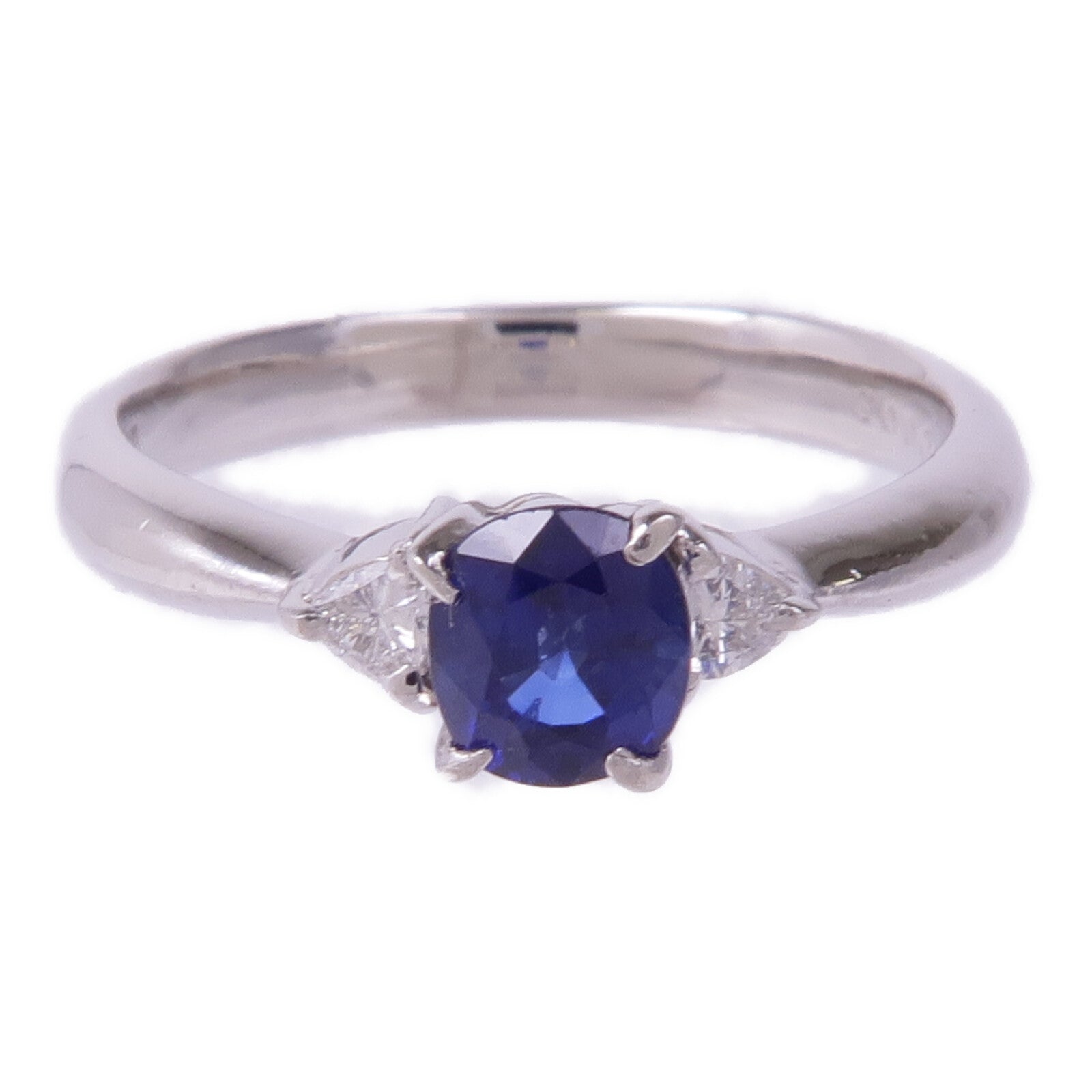 JEWELRY 【激減優惠】PT900鉑金Sapphire Diamond Ring藍寶石/鑽石戒指US#5.25