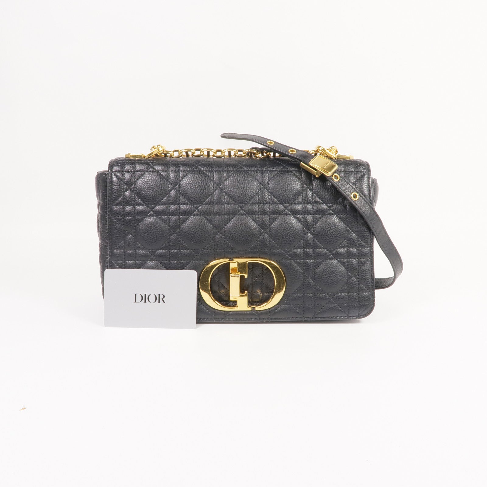 Dior 【激減優惠】牛皮皮革Care Bag Medium金扣鏈帶肩背袋