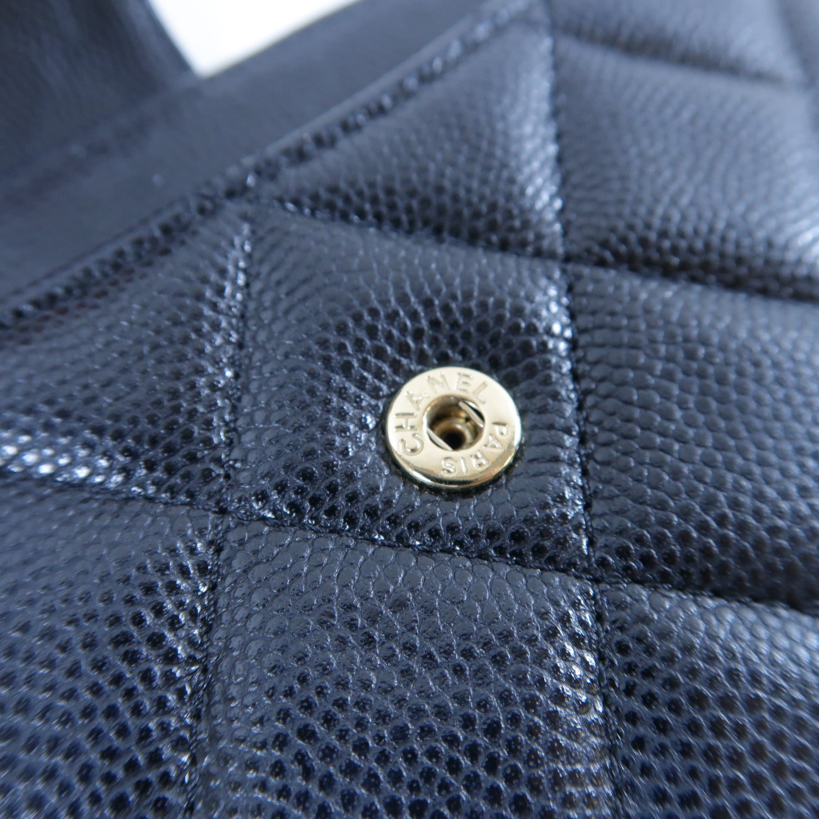 CHANEL 【激減優惠】菱格Caviar皮革Long Wallet金扣長錢包黑色