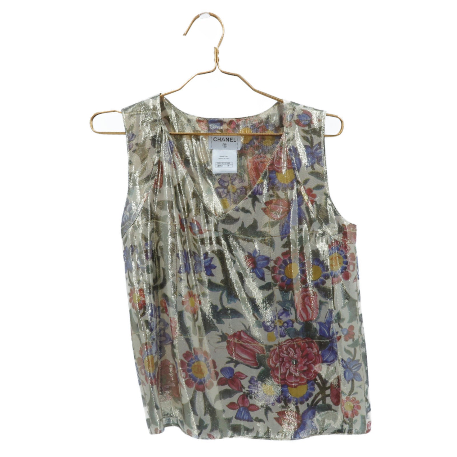 CHANEL Silk/Polyester 15C New Paris-Dubai Runway Top Blouse上衣