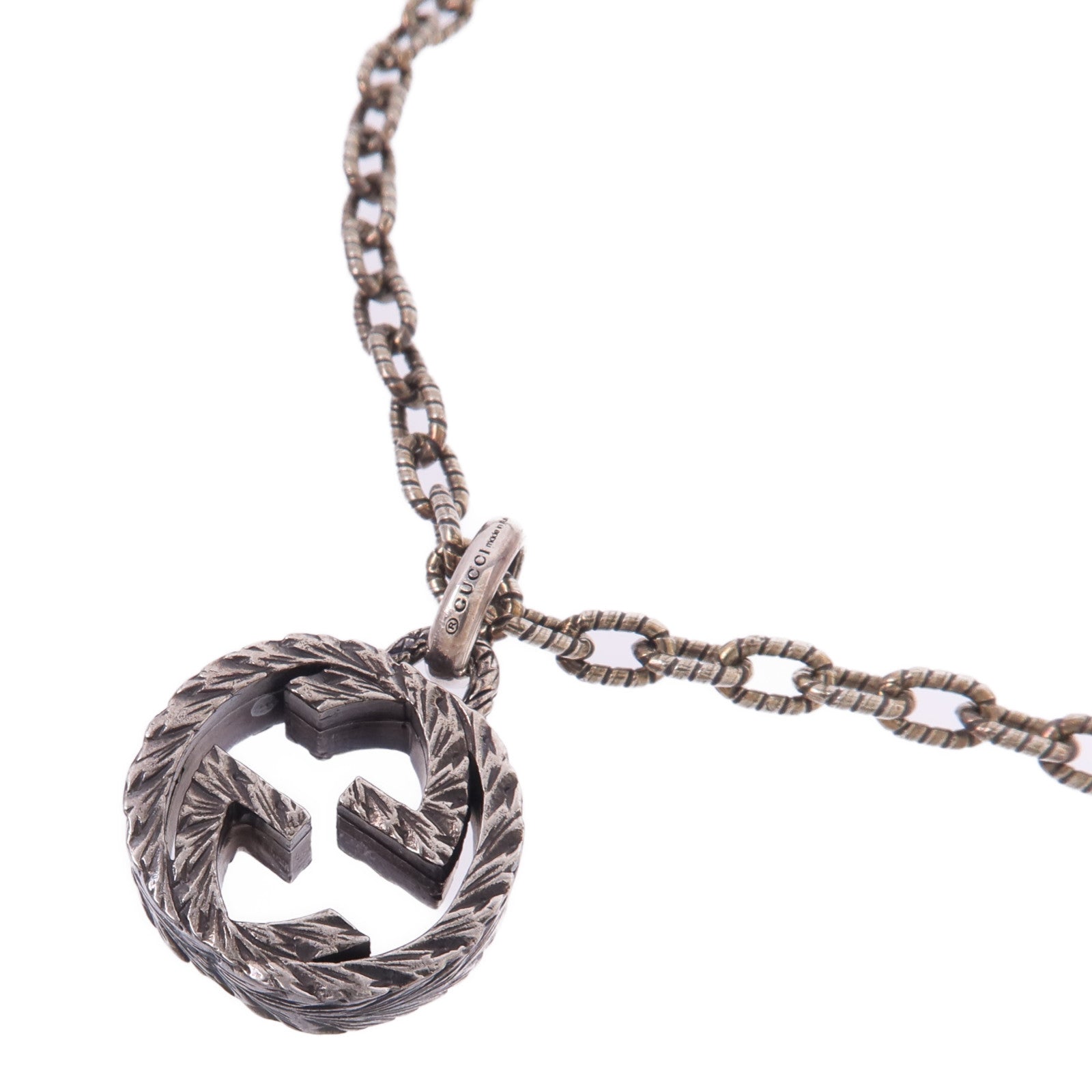 GUCCI 925純銀Interlocking Pendant項鍊